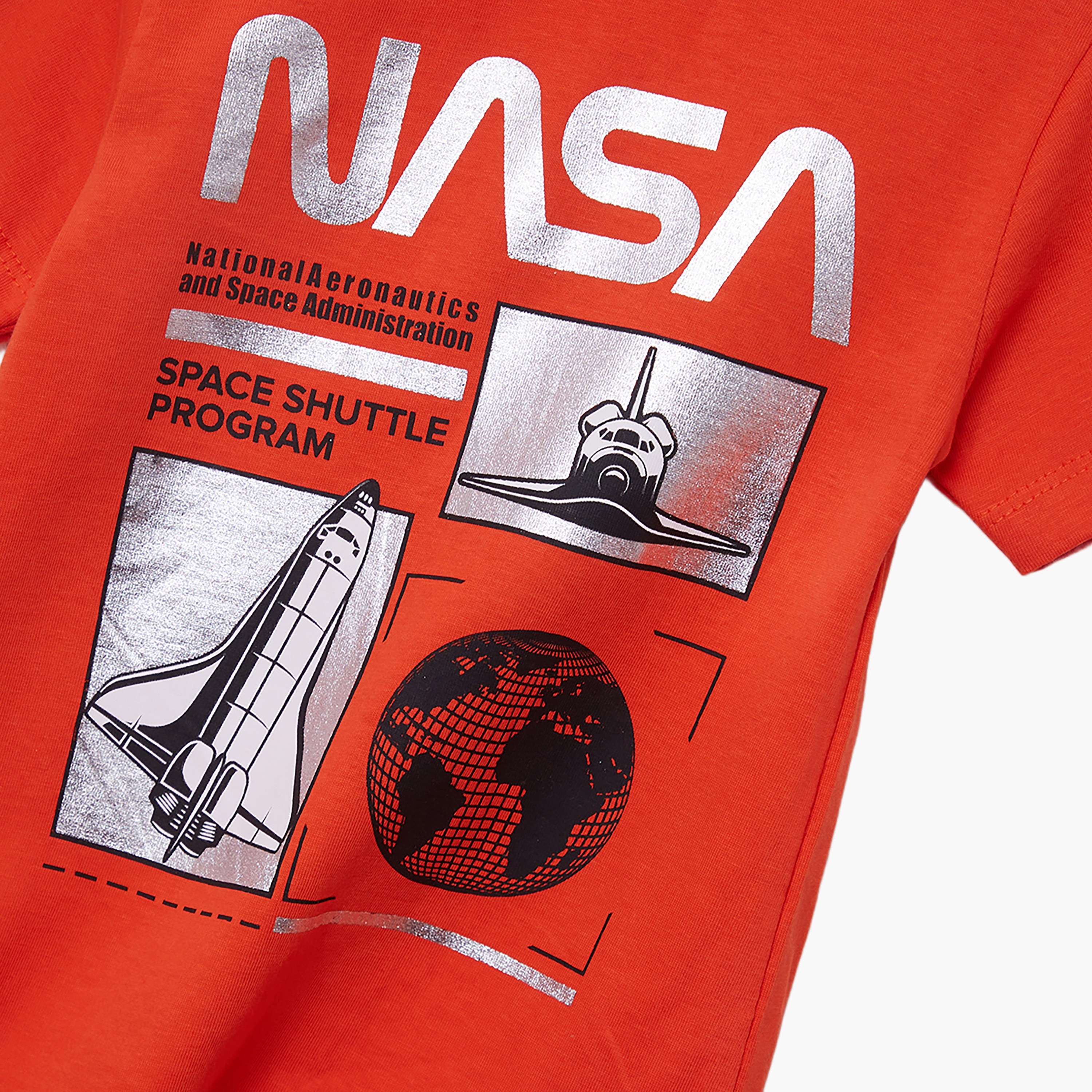 NASA Printed Cotton T-Shirt & Shorts Set-boys-clothing-setsandcoords-image-6