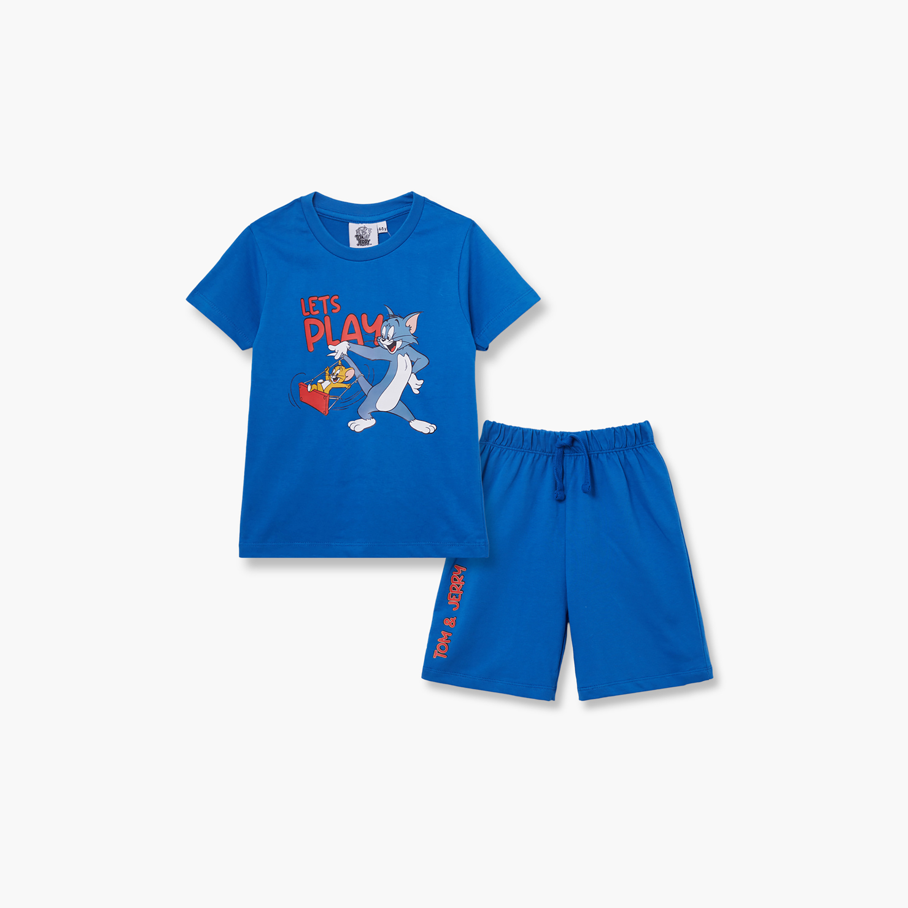 Tom & Jerry Printed Cotton T-Shirt & Shorts Set-boys-clothing-setsandcoords-image-2