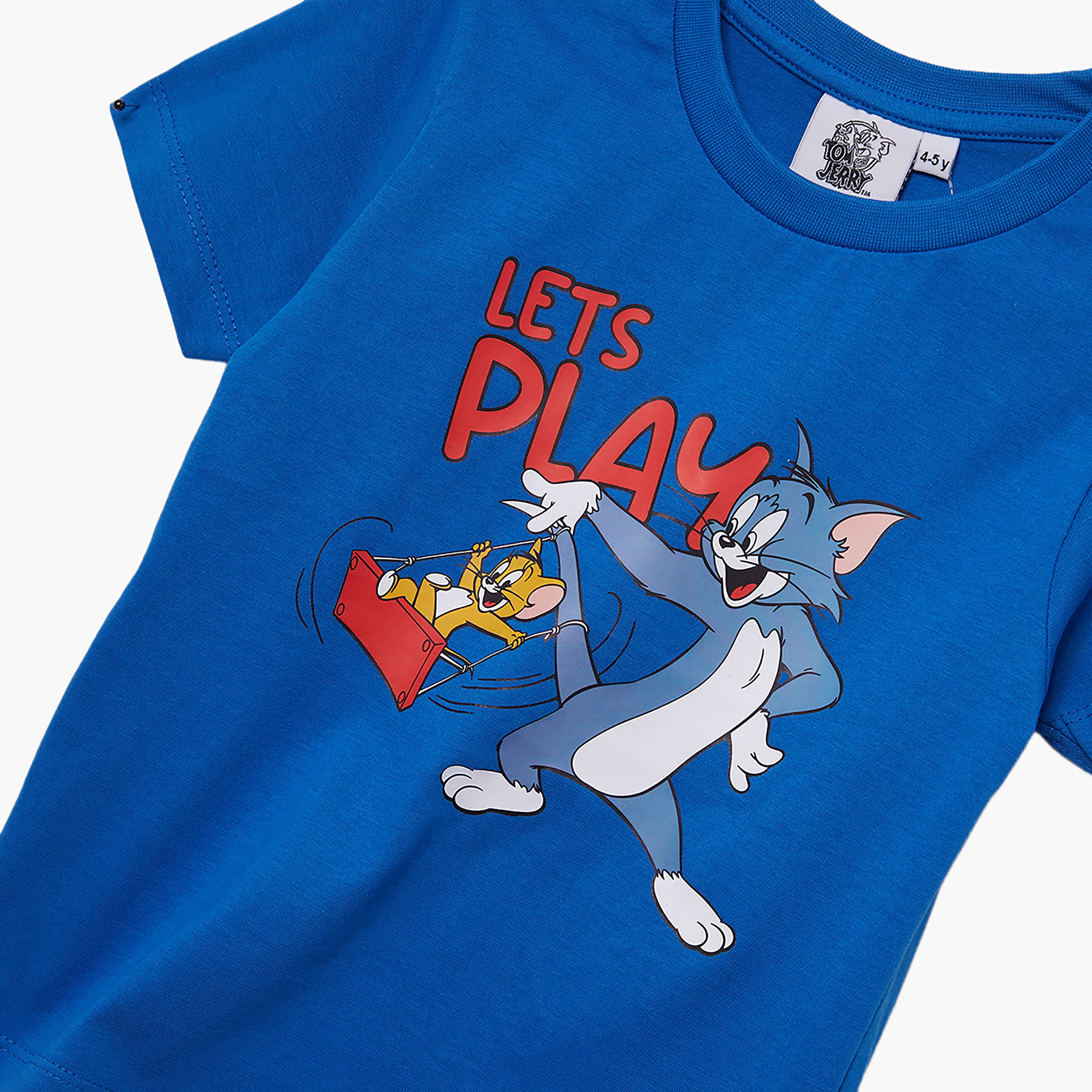 Tom & Jerry Printed Cotton T-Shirt & Shorts Set-boys-clothing-setsandcoords-image-6