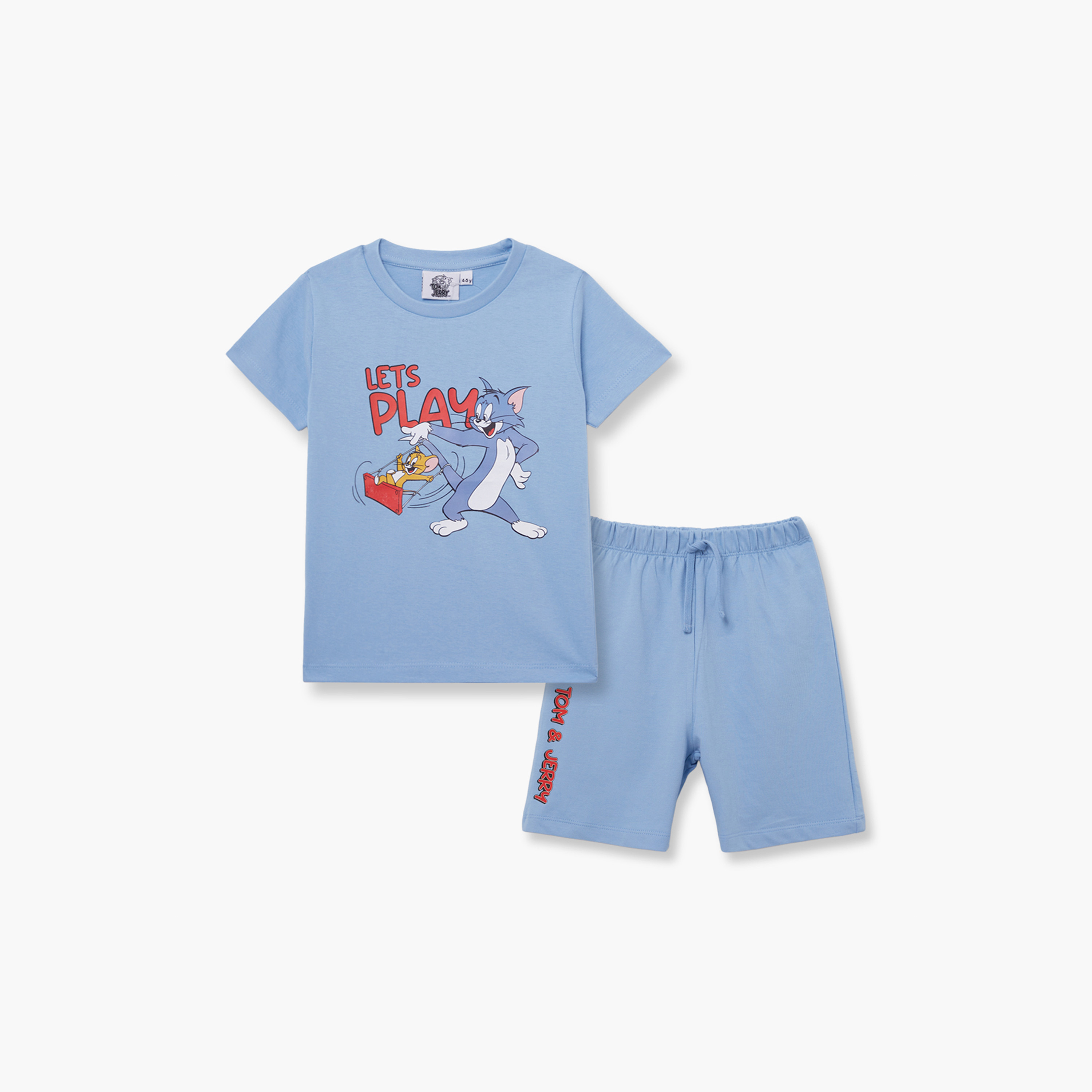 Tom & Jerry Printed Cotton T-Shirt & Shorts Set-boys-clothing-setsandcoords-image-2