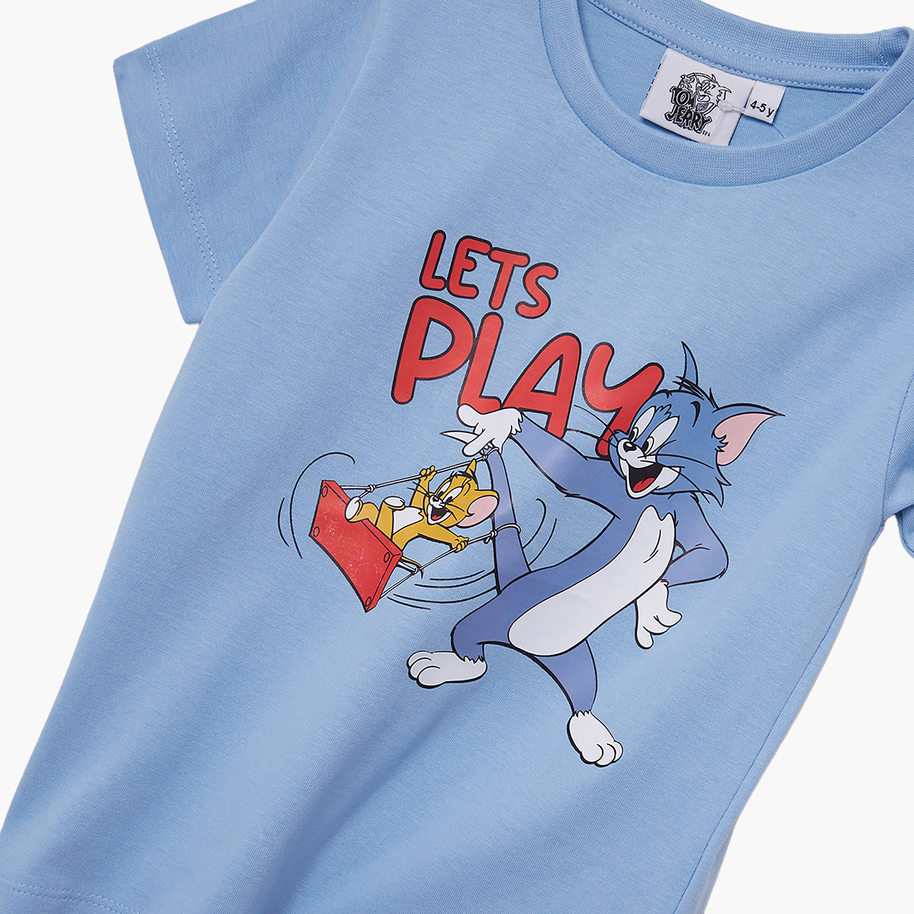 Tom & Jerry Printed Cotton T-Shirt & Shorts Set-boys-clothing-setsandcoords-image-6