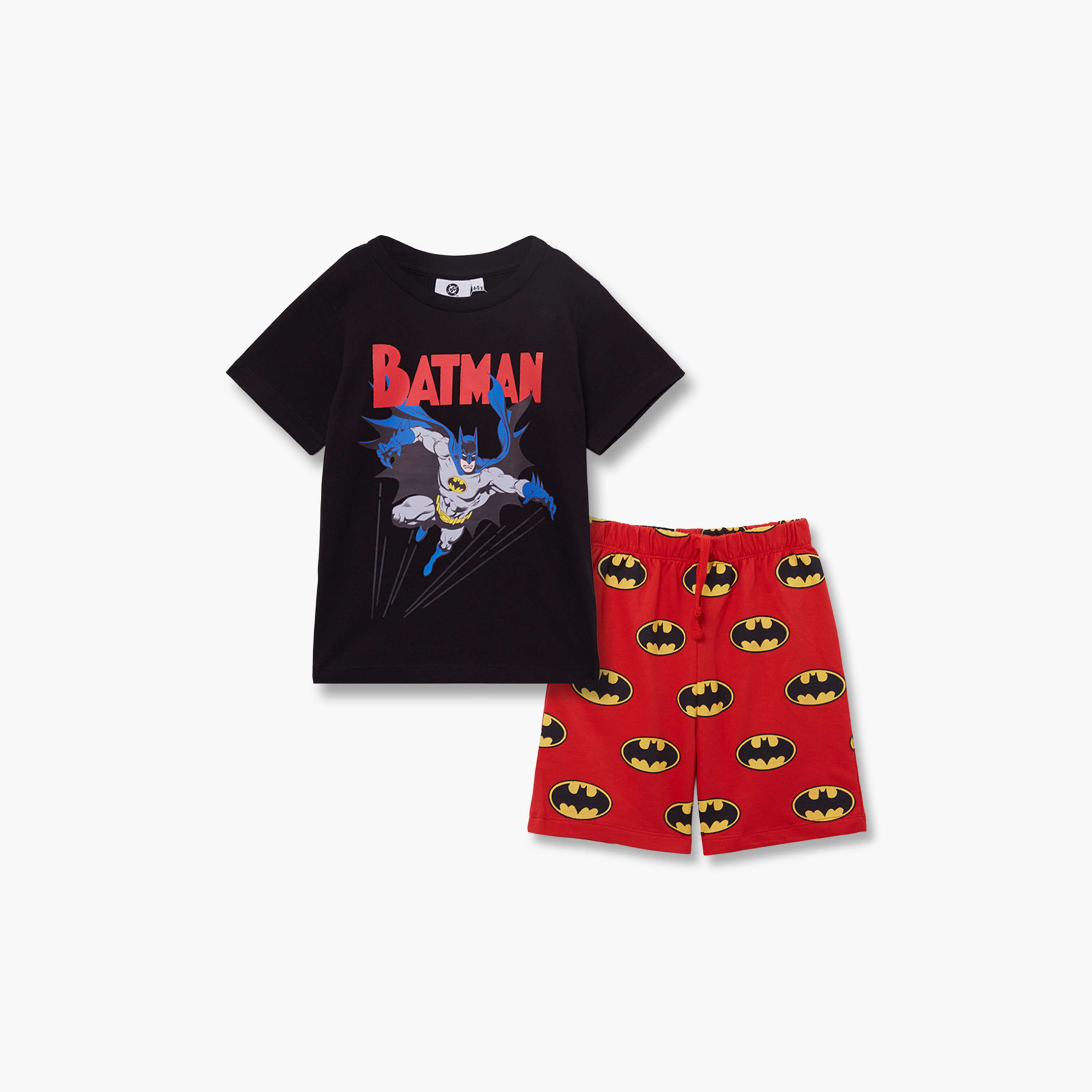 طقم تيشيرت وشورت قطني بطبعة باتمان-boys-clothing-setsandcoords-image-2