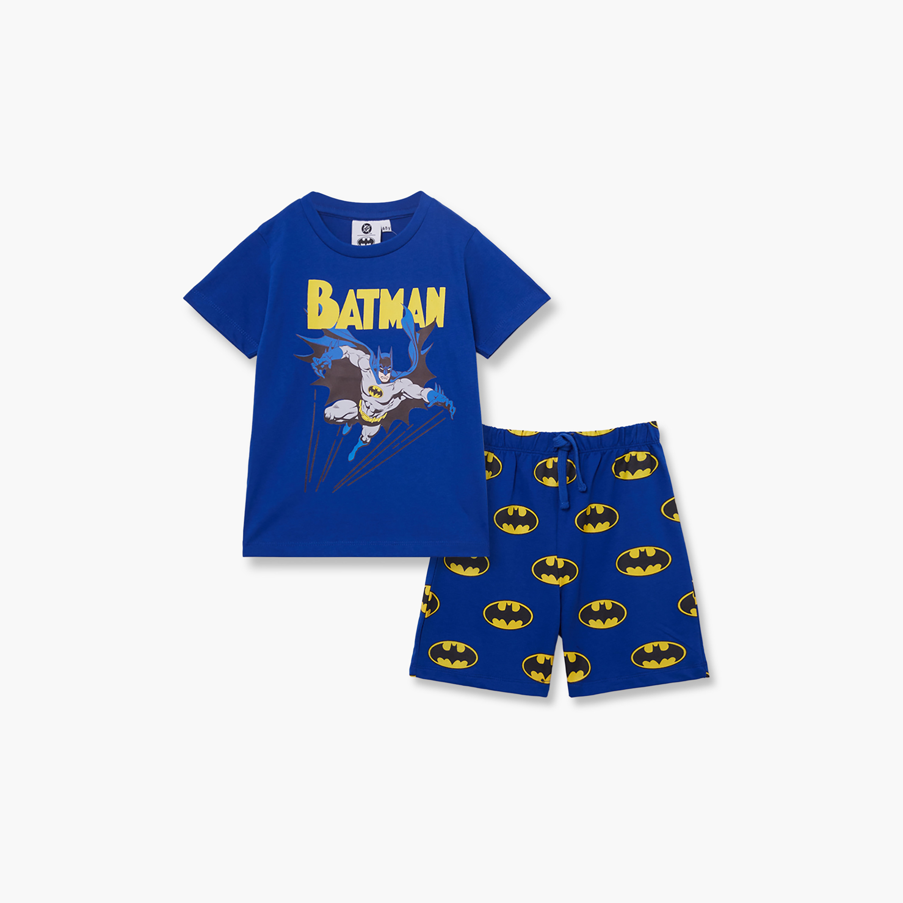 طقم تيشيرت وشورت قطني بطبعة باتمان-boys-clothing-setsandcoords-image-2