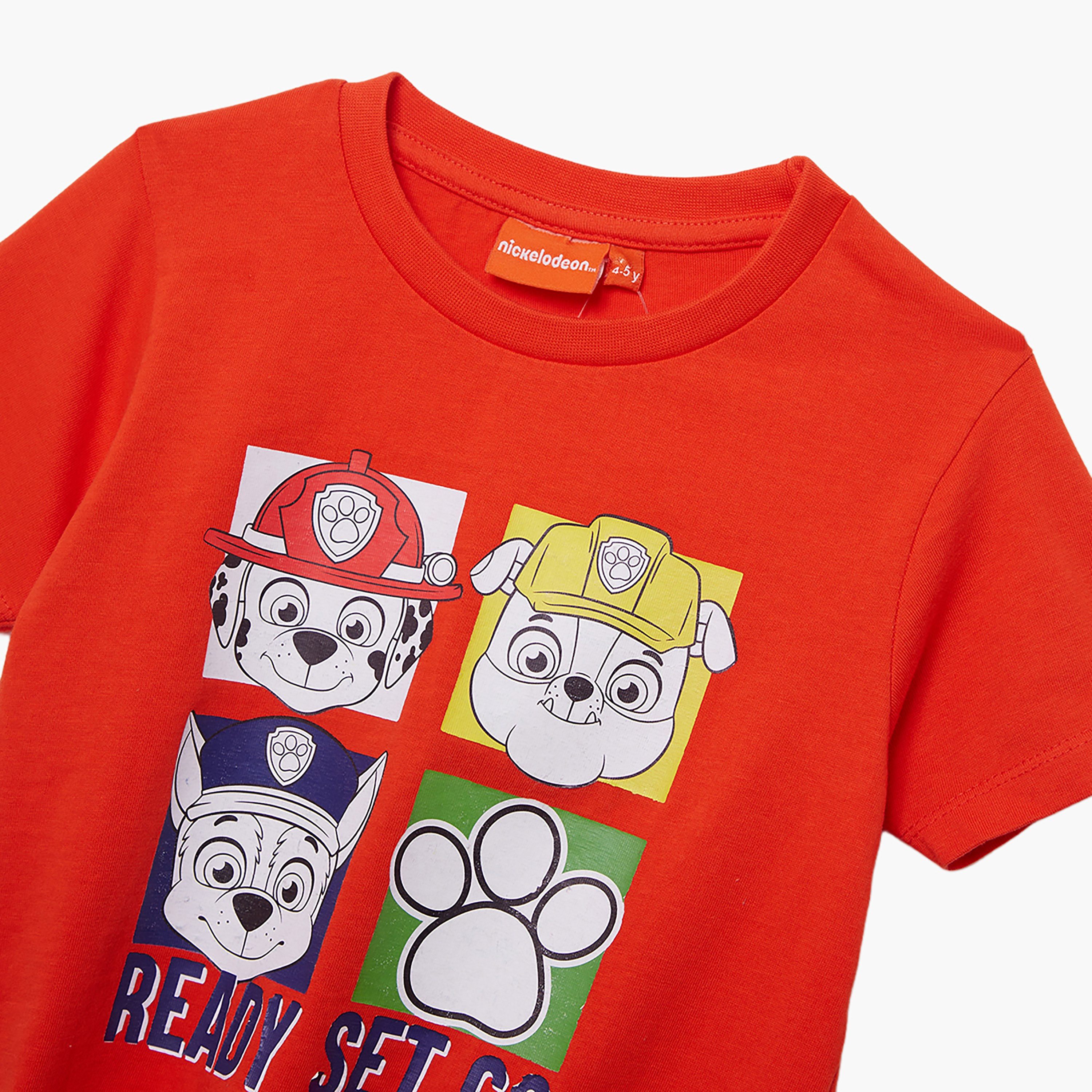 Paw Patrol Printed Cotton T-Shirt & Shorts Set-boys-clothing-setsandcoords-image-5
