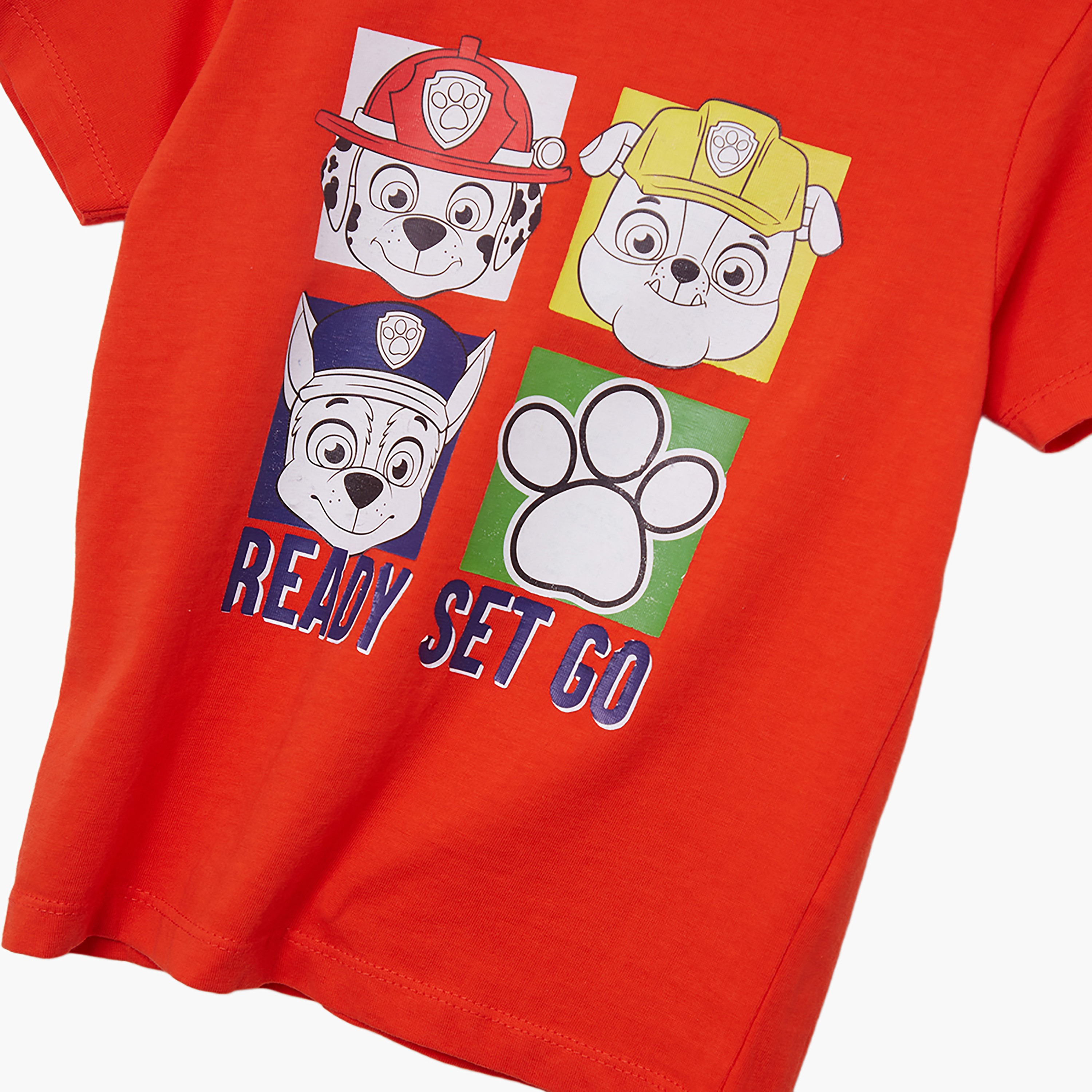 Paw Patrol Printed Cotton T-Shirt & Shorts Set-boys-clothing-setsandcoords-image-6