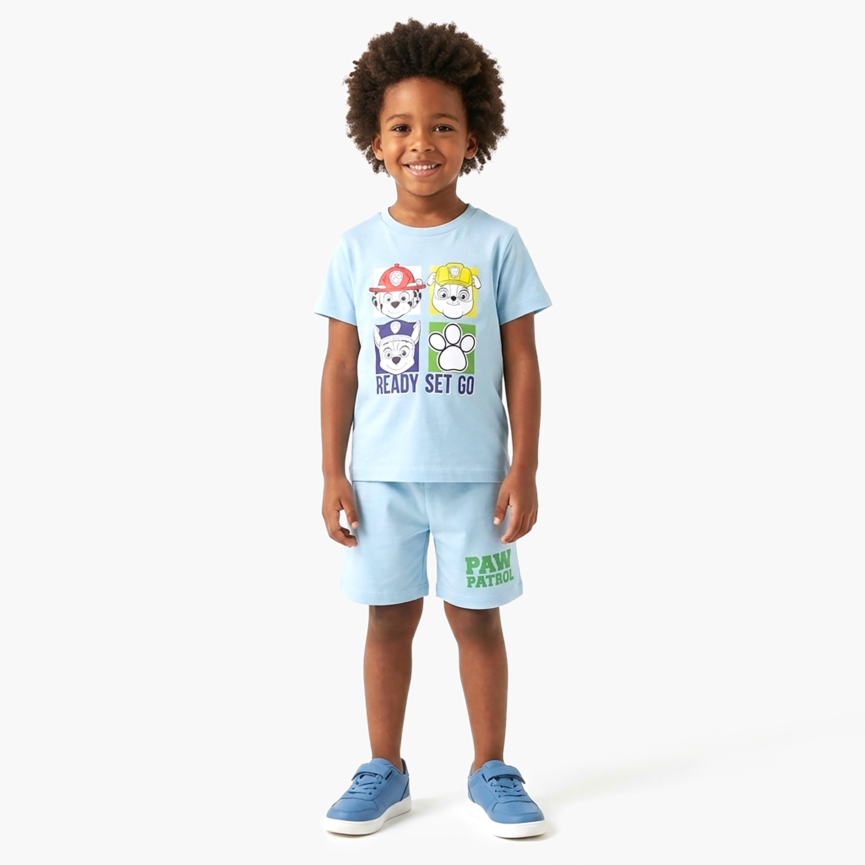 طقم تيشيرت وشورت قطني بطبعة باو باترول-boys-clothing-setsandcoords-image-1