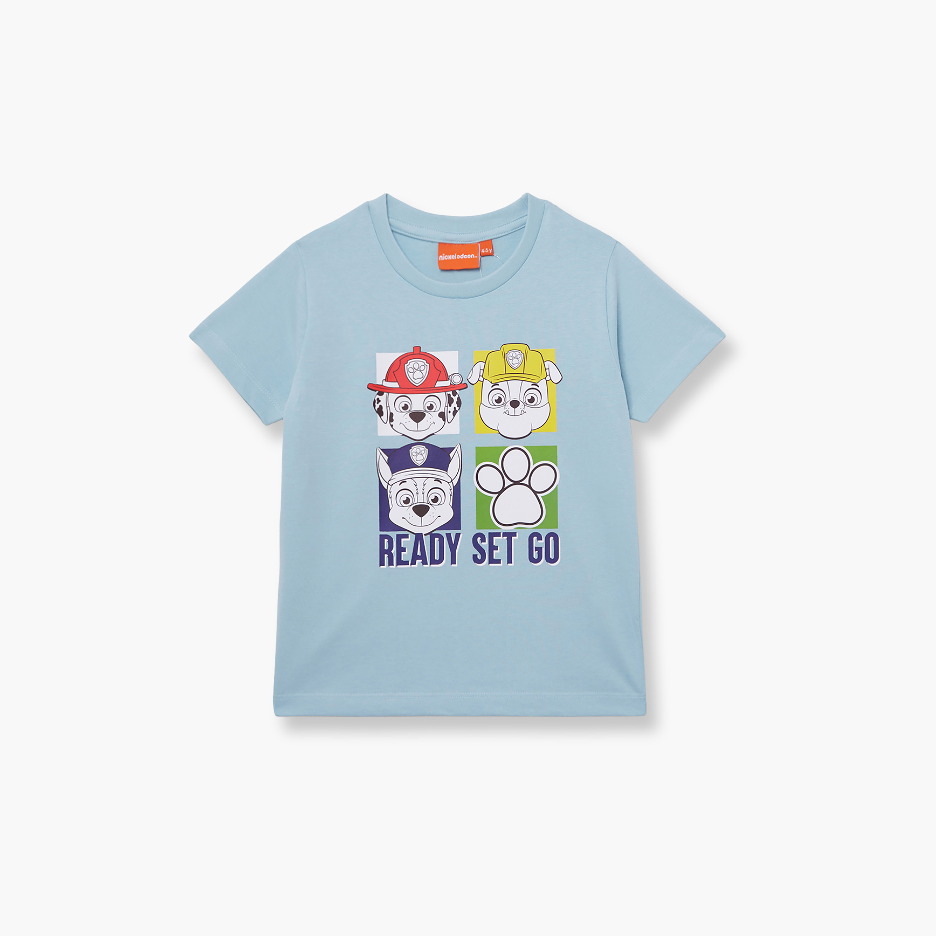 طقم تيشيرت وشورت قطني بطبعة باو باترول-boys-clothing-setsandcoords-image-3