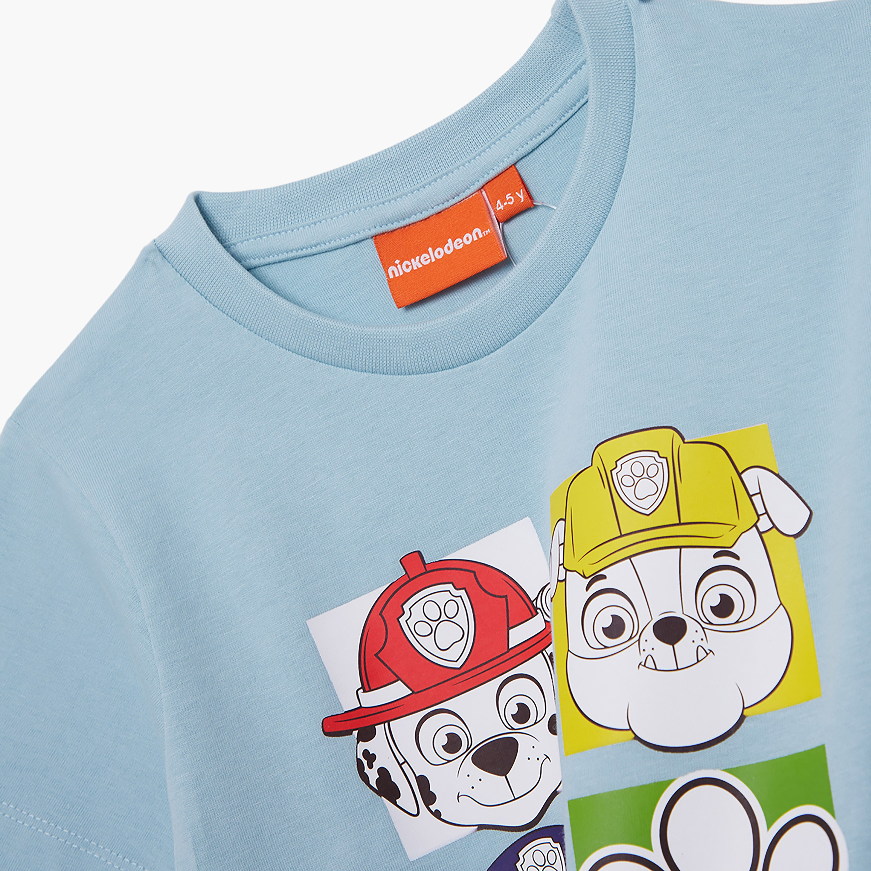 طقم تيشيرت وشورت قطني بطبعة باو باترول-boys-clothing-setsandcoords-image-6