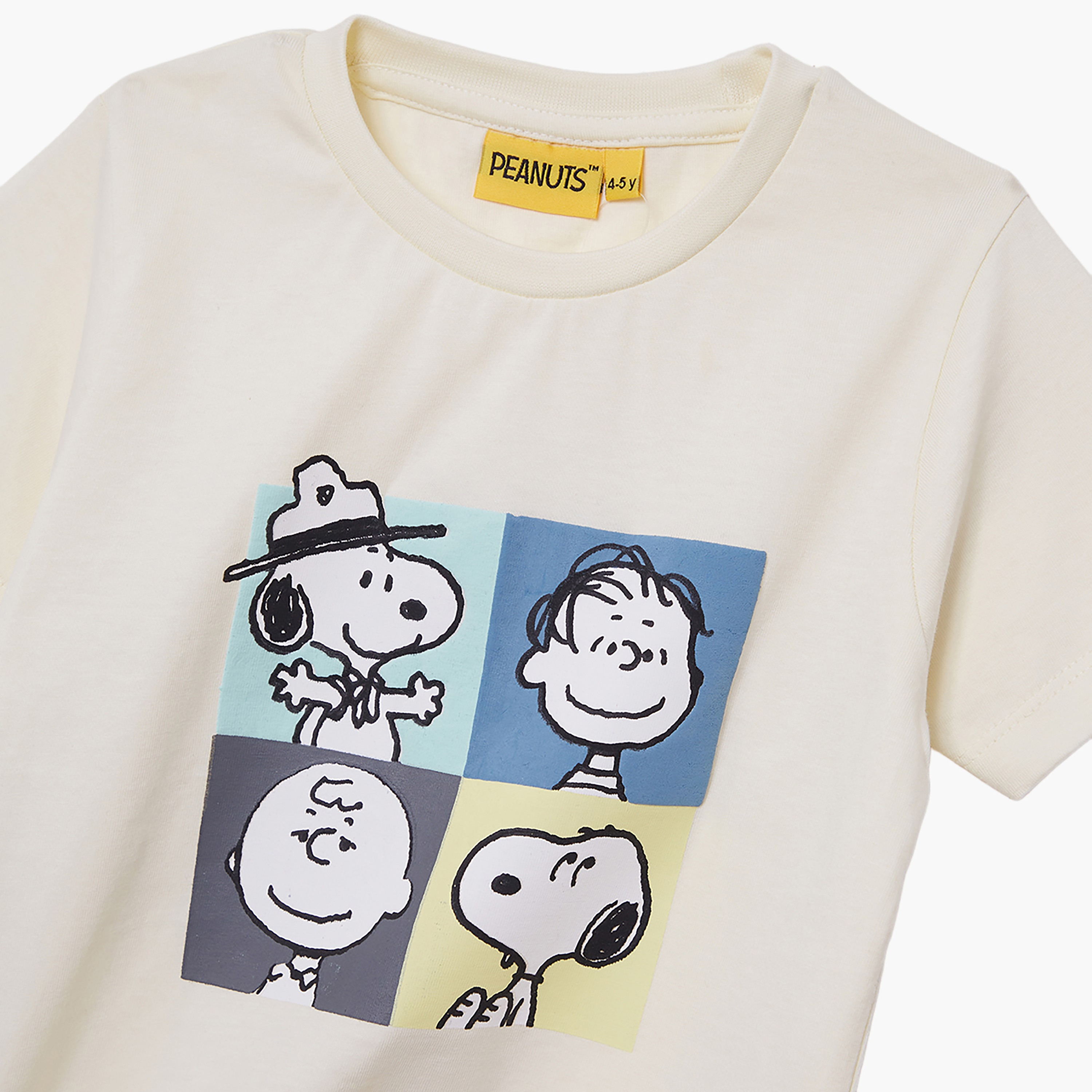 Peanuts Printed Cotton T-Shirt & Shorts Set-boys-clothing-setsandcoords-image-5
