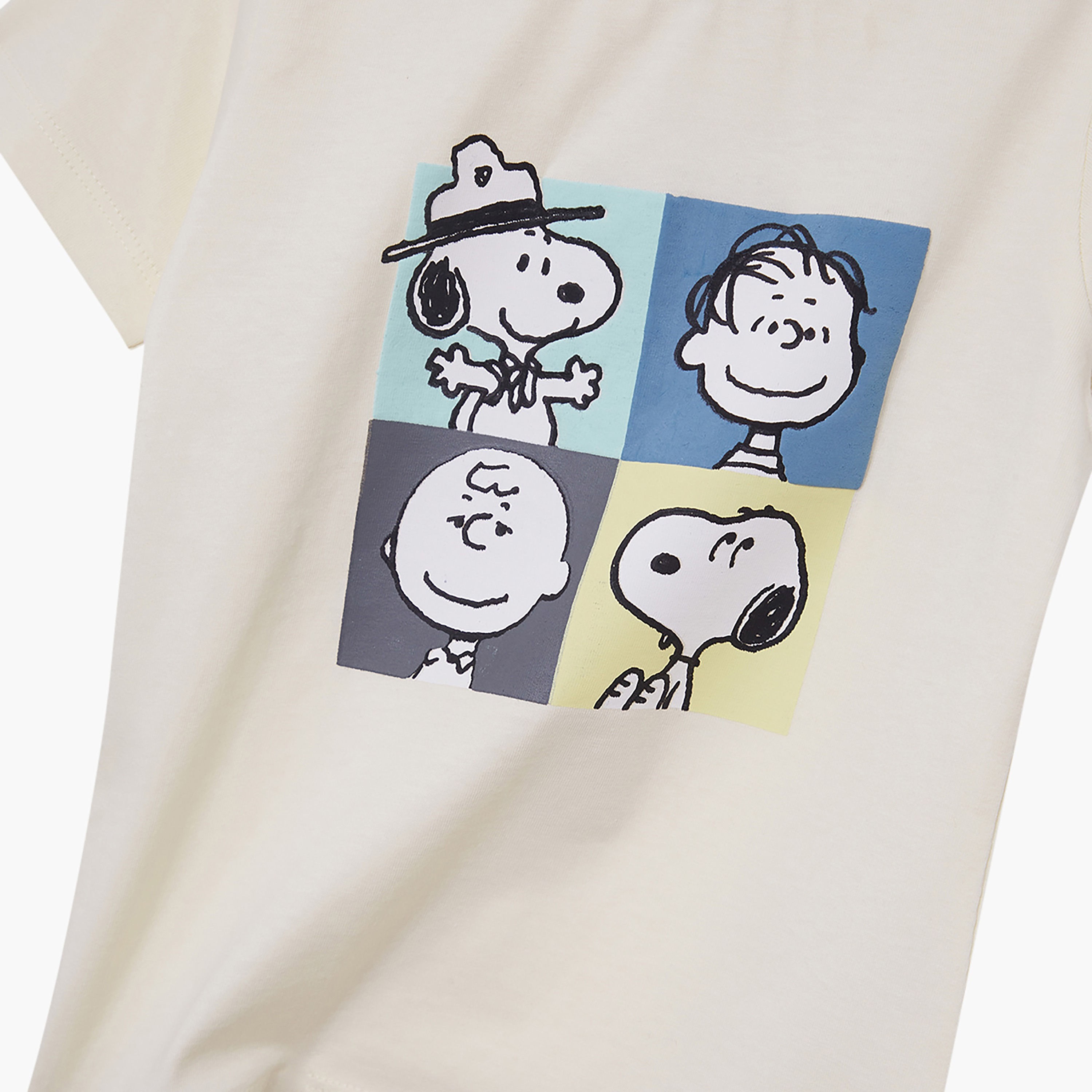 Peanuts Printed Cotton T-Shirt & Shorts Set-boys-clothing-setsandcoords-image-6