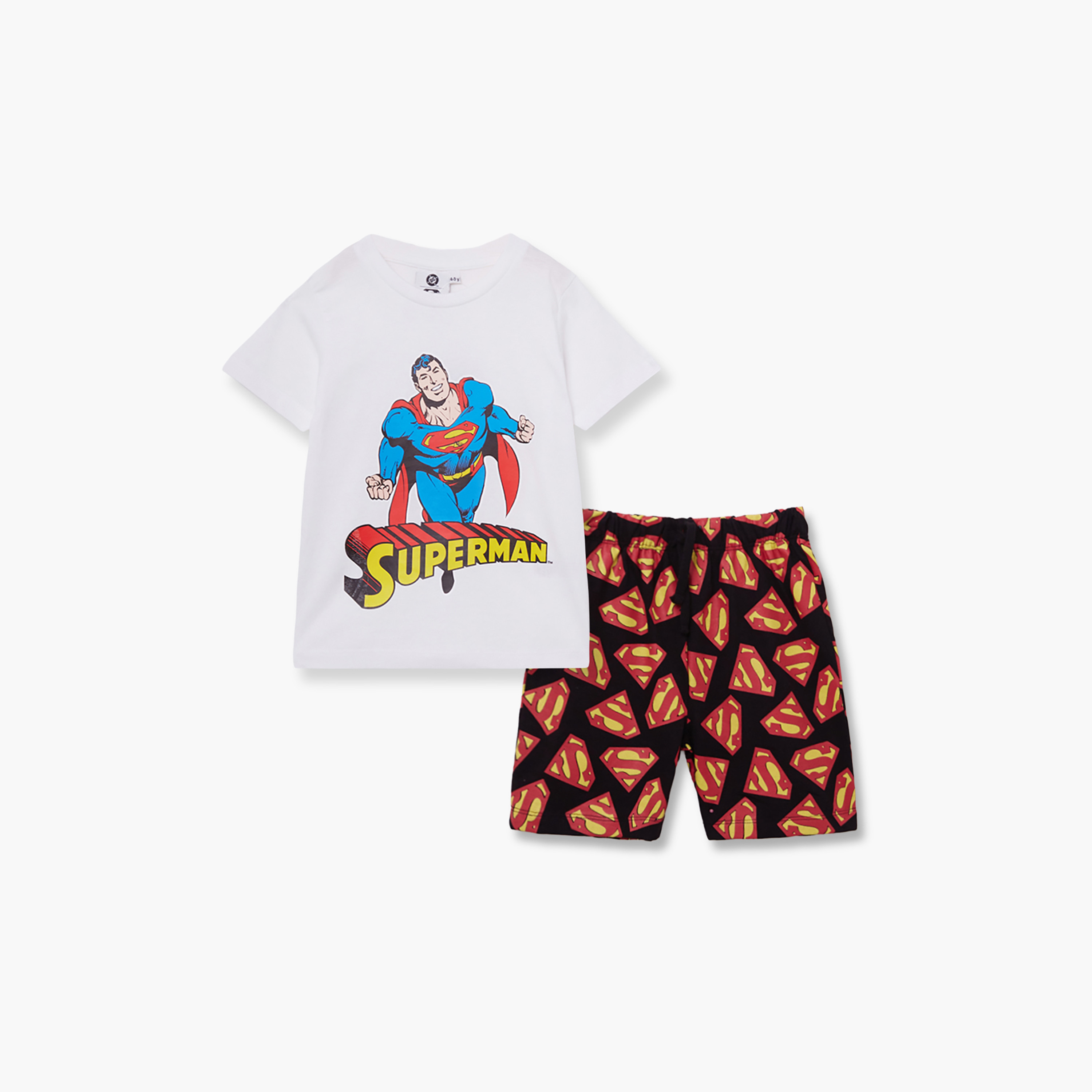طقم تيشيرت وشورت قطني بطبعة سوبرمان-boys-clothing-setsandcoords-image-2