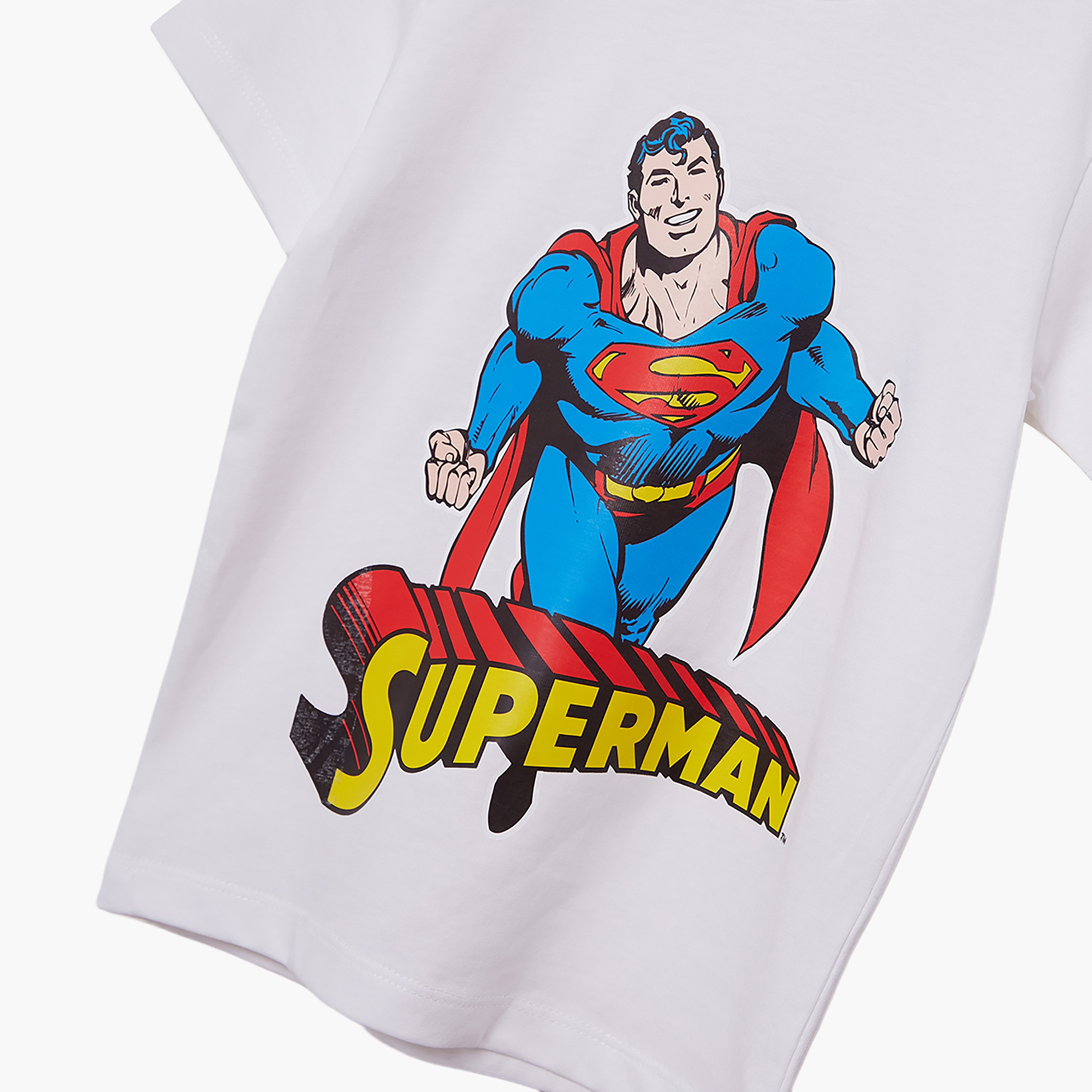 Superman Printed Cotton T-Shirt & Shorts Set-boys-clothing-setsandcoords-image-6