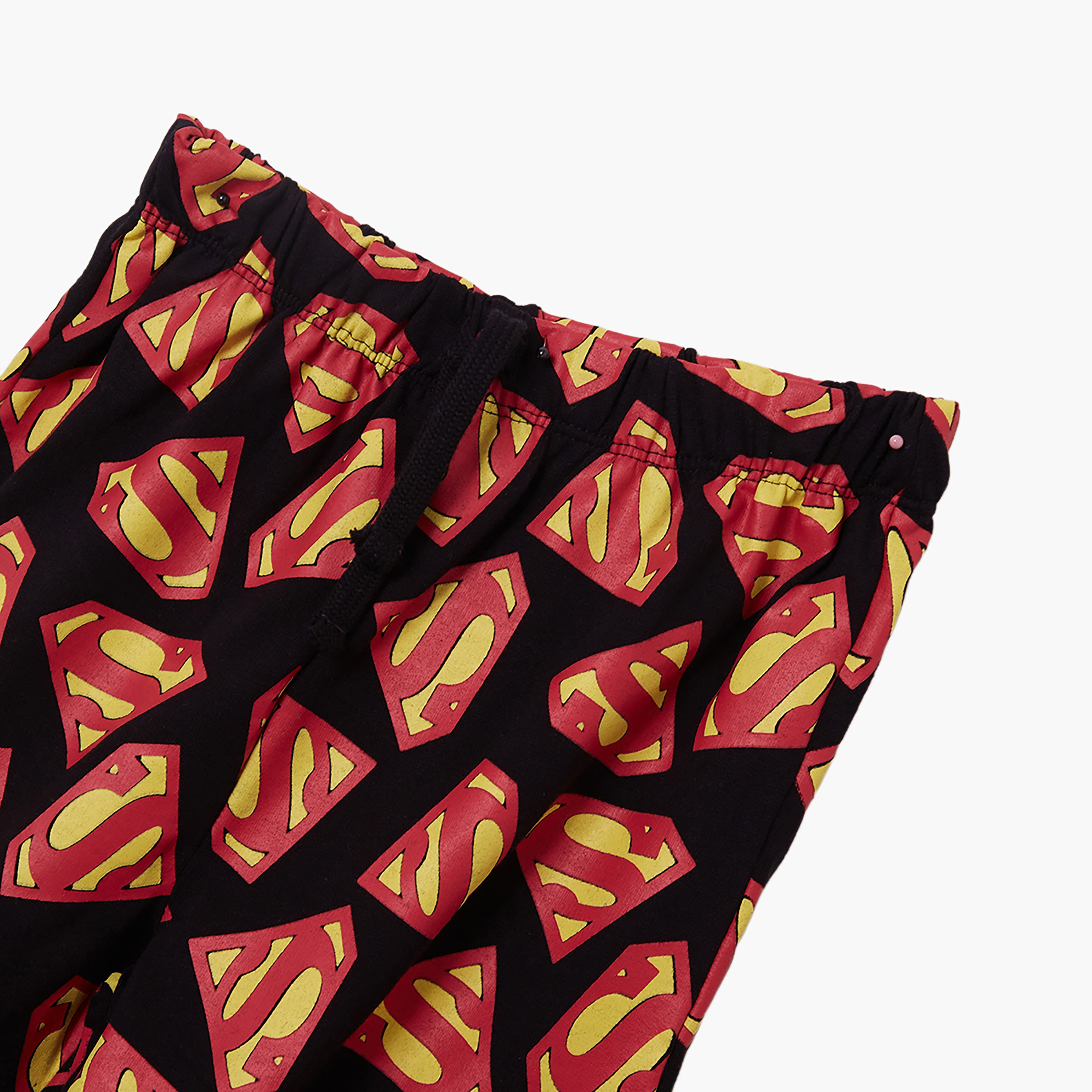 Superman Printed Cotton T-Shirt & Shorts Set-boys-clothing-setsandcoords-image-7