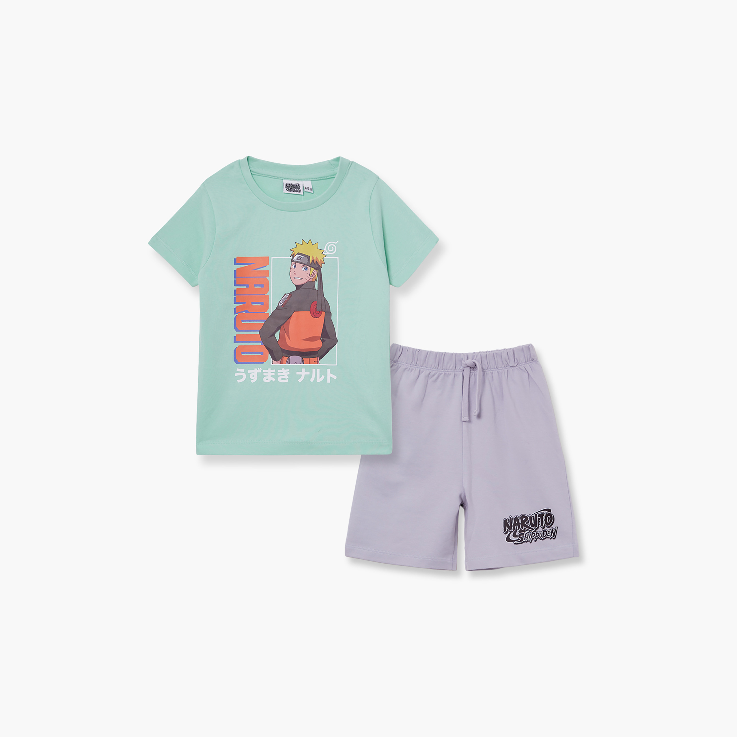 Naruto Printed Cotton T-Shirt & Shorts Set-boys-clothing-setsandcoords-image-2