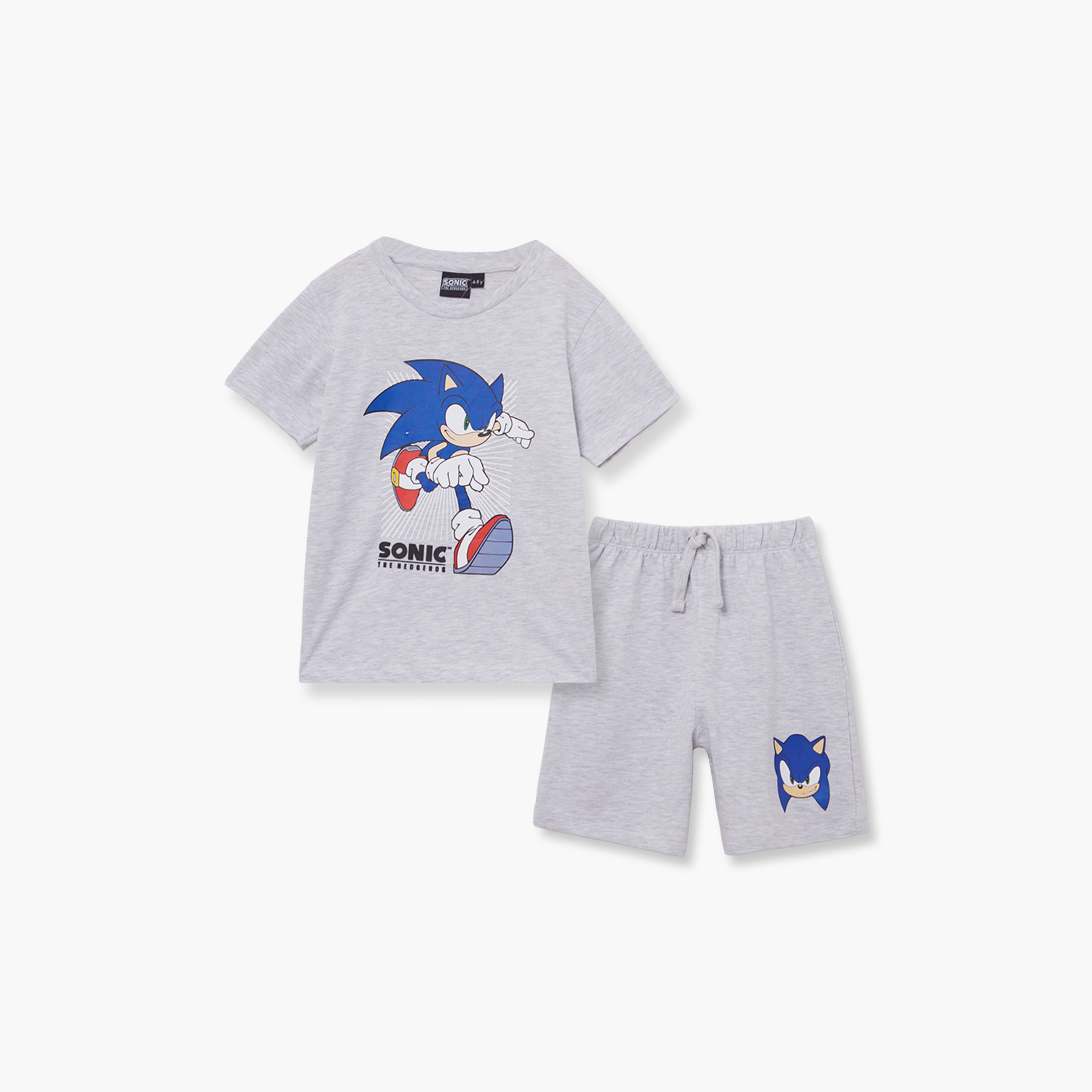 طقم تيشيرت وشورت قطني بطبعة سونيك-boys-clothing-setsandcoords-image-2