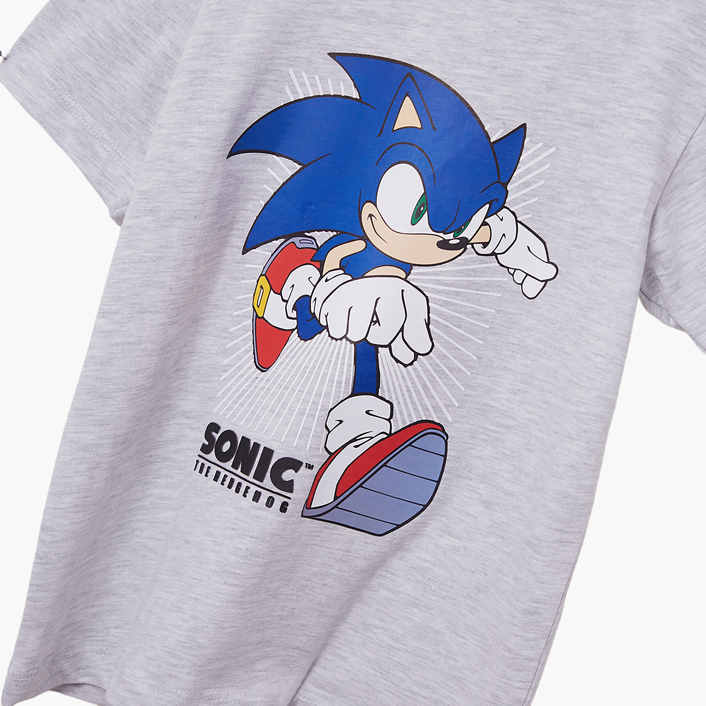 Sonic Printed Cotton T-Shirt & Shorts Set-boys-clothing-setsandcoords-image-6