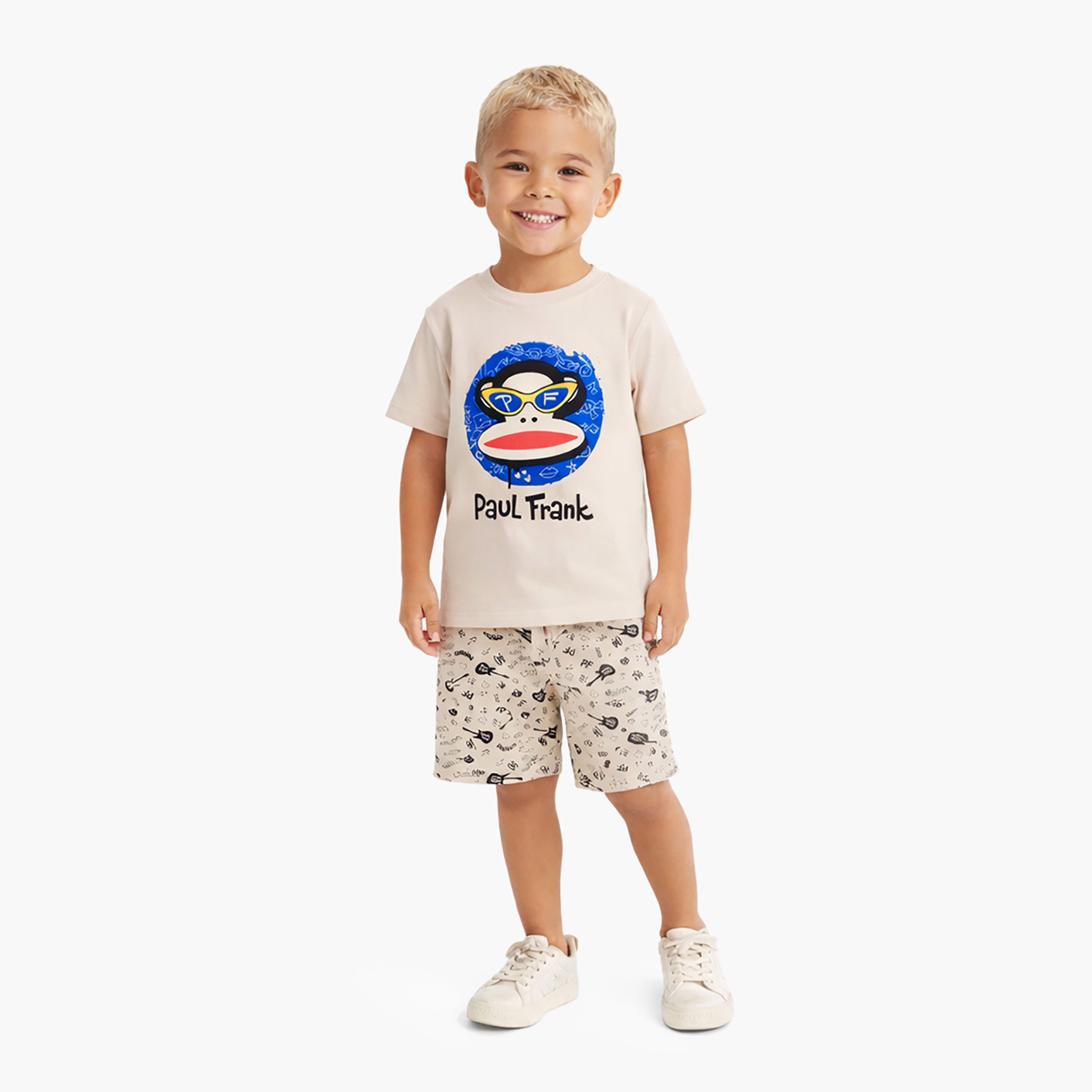 Paul Frank Printed Cotton T-Shirt & Shorts Set-boys-clothing-setsandcoords-image-1