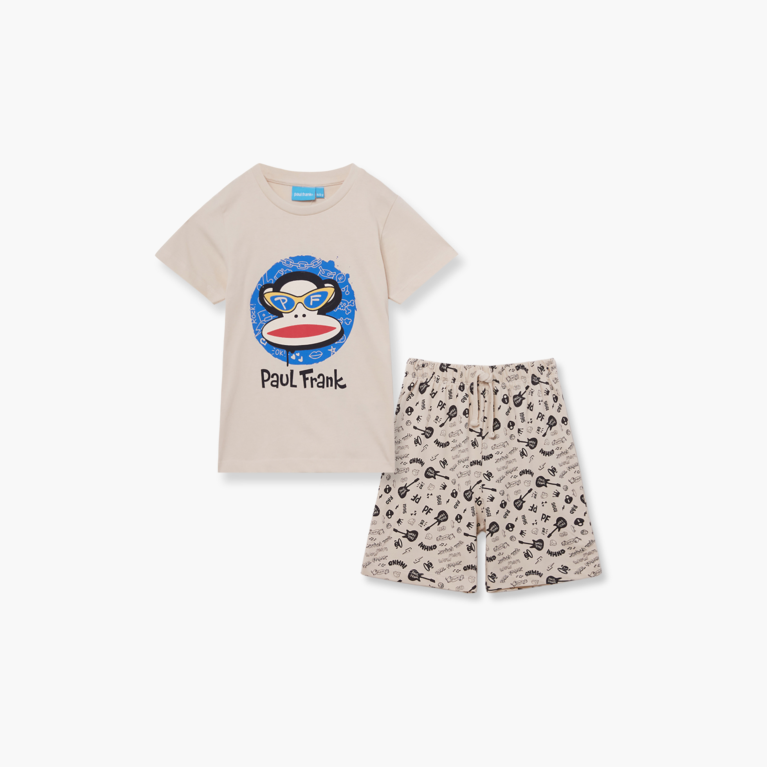 Paul Frank Printed Cotton T-Shirt & Shorts Set-boys-clothing-setsandcoords-image-2