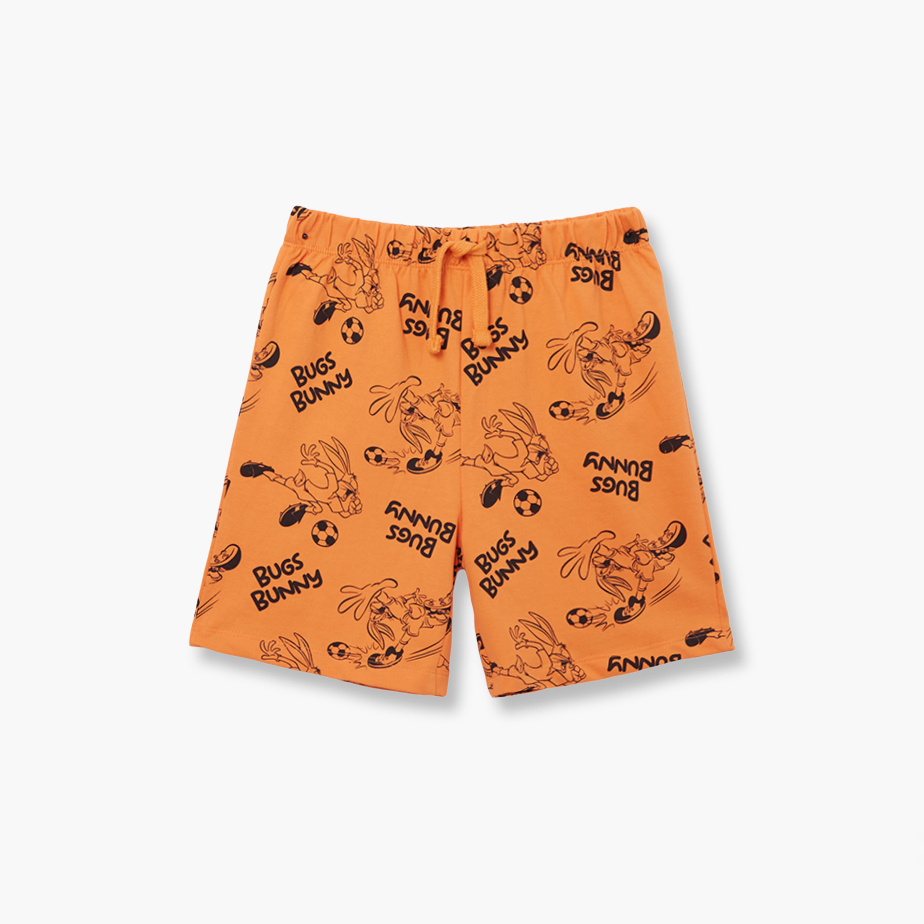 طقم تيشيرت وشورت قطني بطبعة باجز باني-boys-clothing-setsandcoords-image-4
