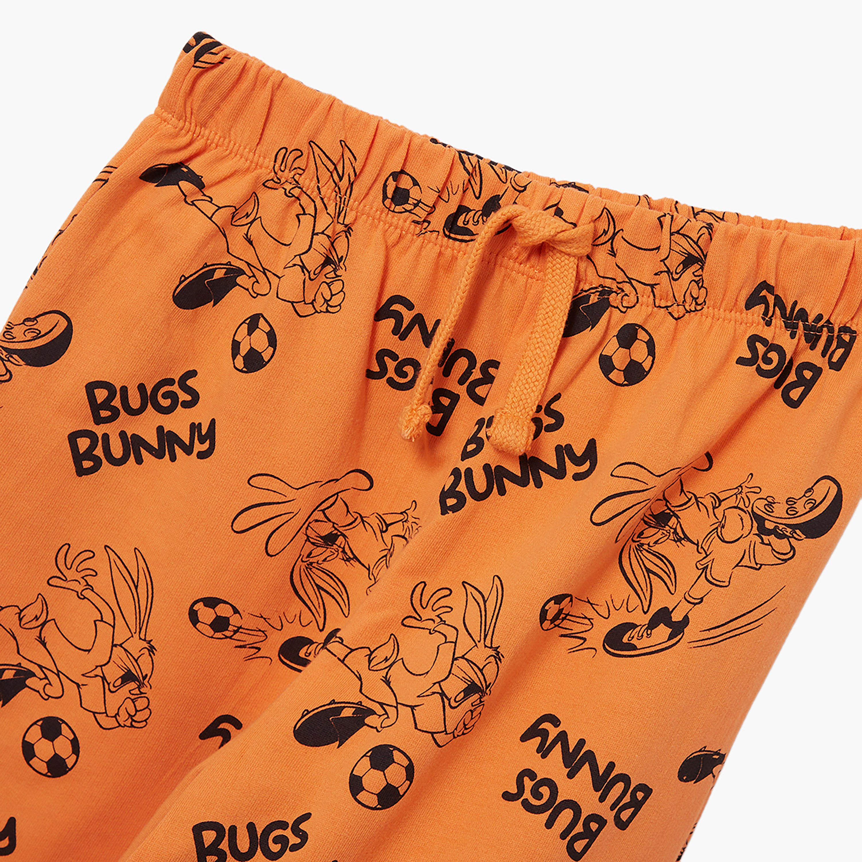 طقم تيشيرت وشورت قطني بطبعة باجز باني-boys-clothing-setsandcoords-image-7