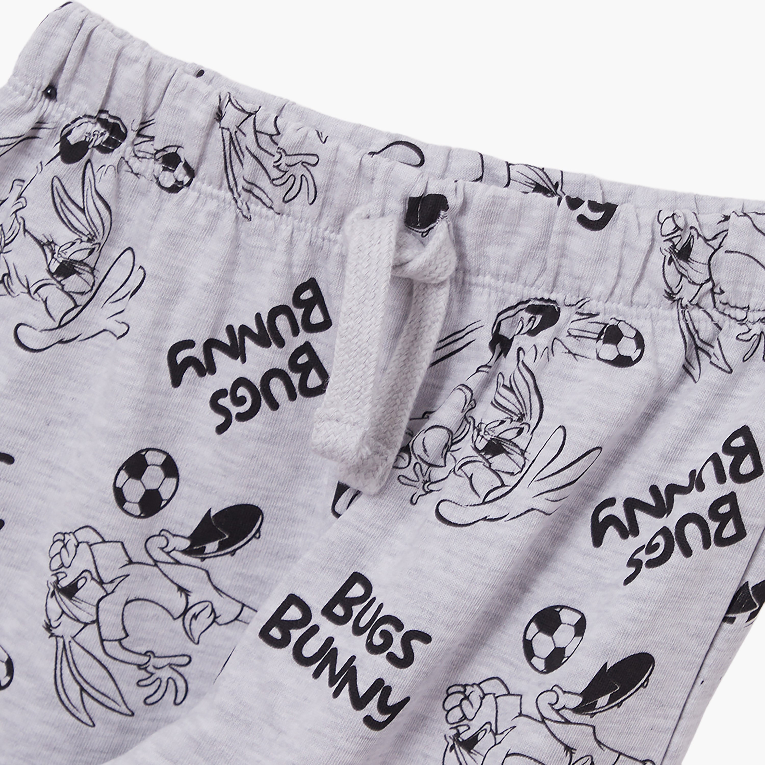 طقم تيشيرت وشورت قطني بطبعة باجز باني-boys-clothing-setsandcoords-image-7