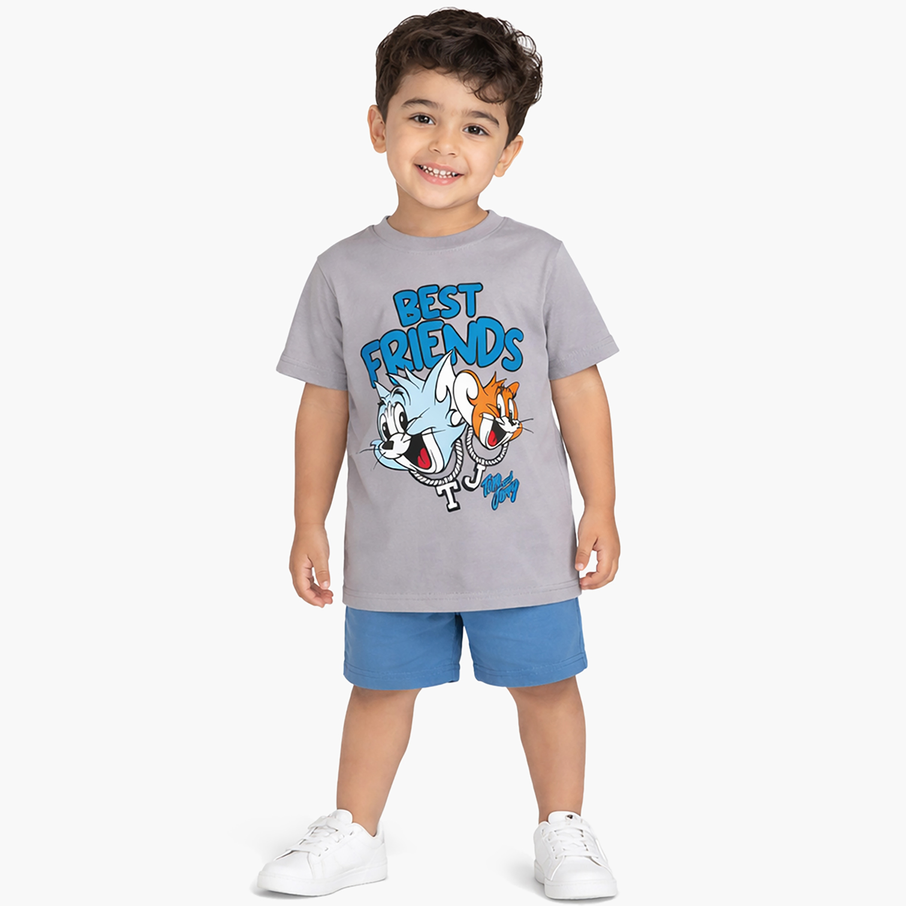 Tom & Jerry Printed Short Sleeves Round Neck T-Shirt-boys-clothing-tshirtsandpolos-image-1