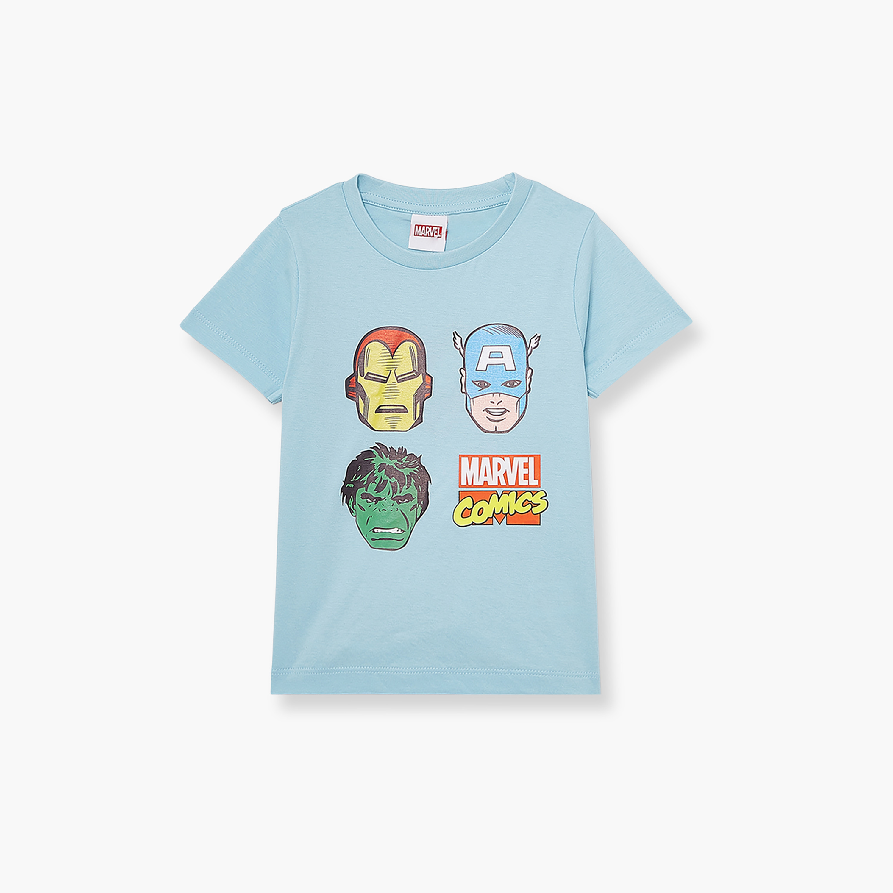 Marvel Heros Printed Short Sleeves Round Neck T-Shirt-boys-clothing-tshirtsandpolos-image-2
