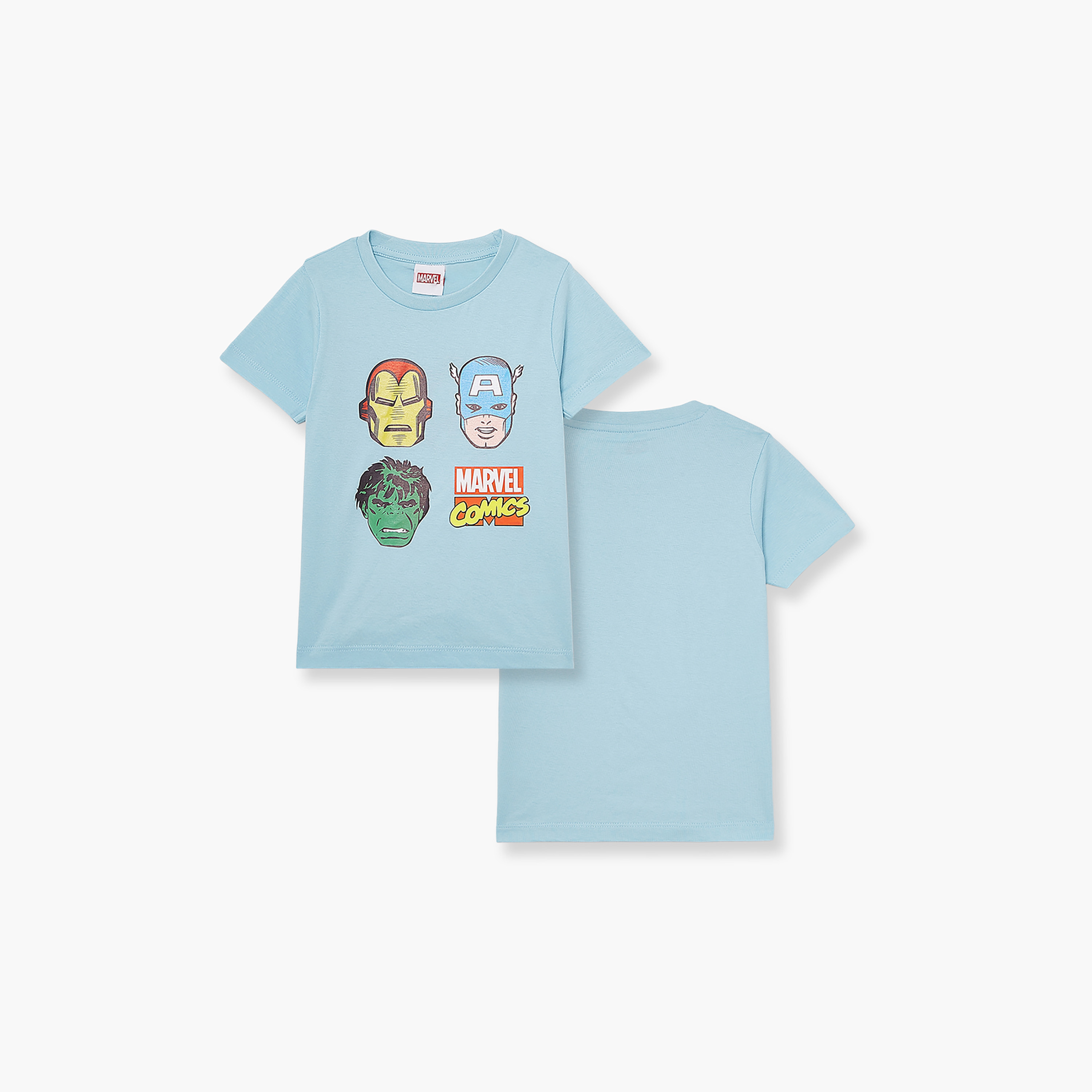 Marvel Heros Printed Short Sleeves Round Neck T-Shirt-boys-clothing-tshirtsandpolos-image-3
