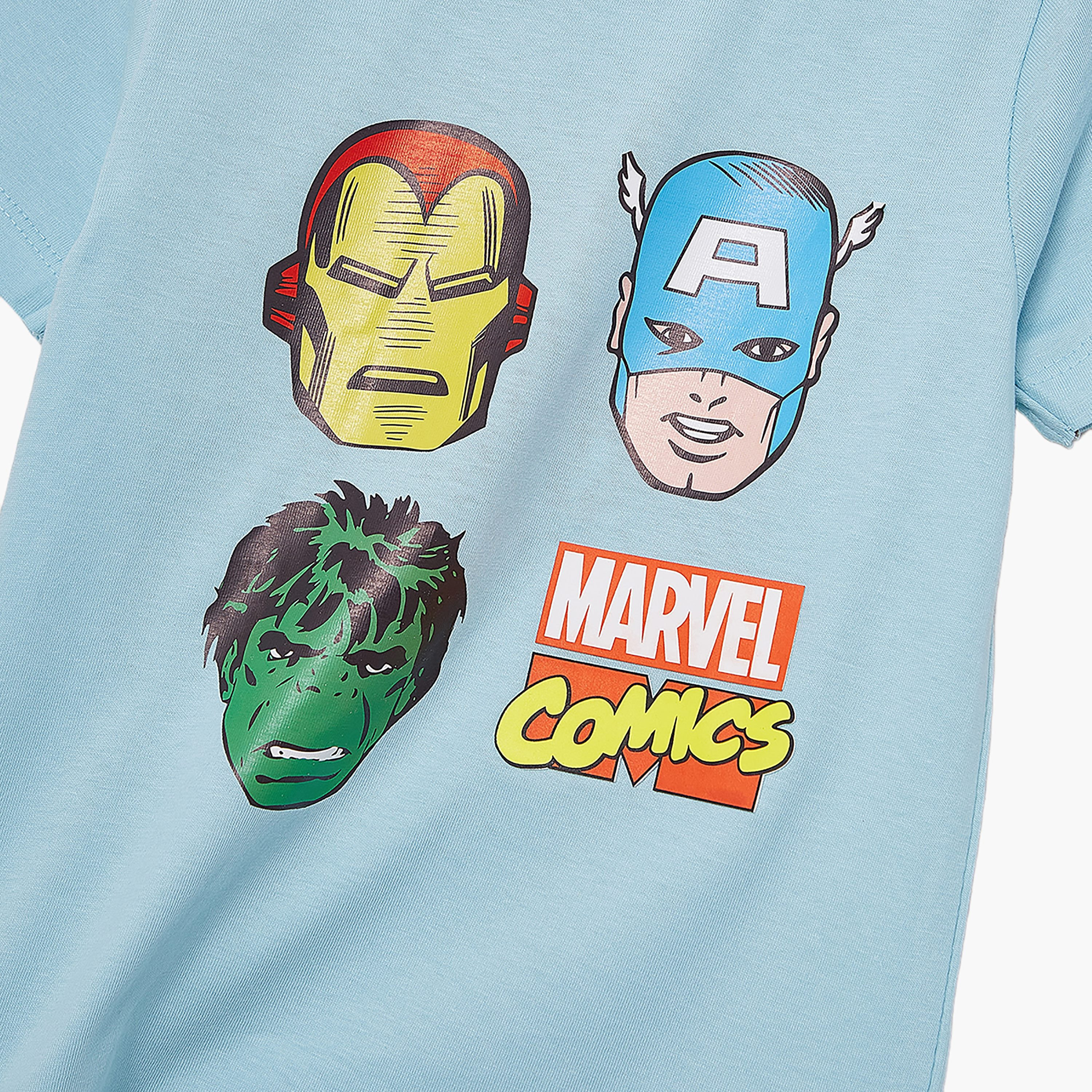 Marvel Heros Printed Short Sleeves Round Neck T-Shirt-boys-clothing-tshirtsandpolos-image-5