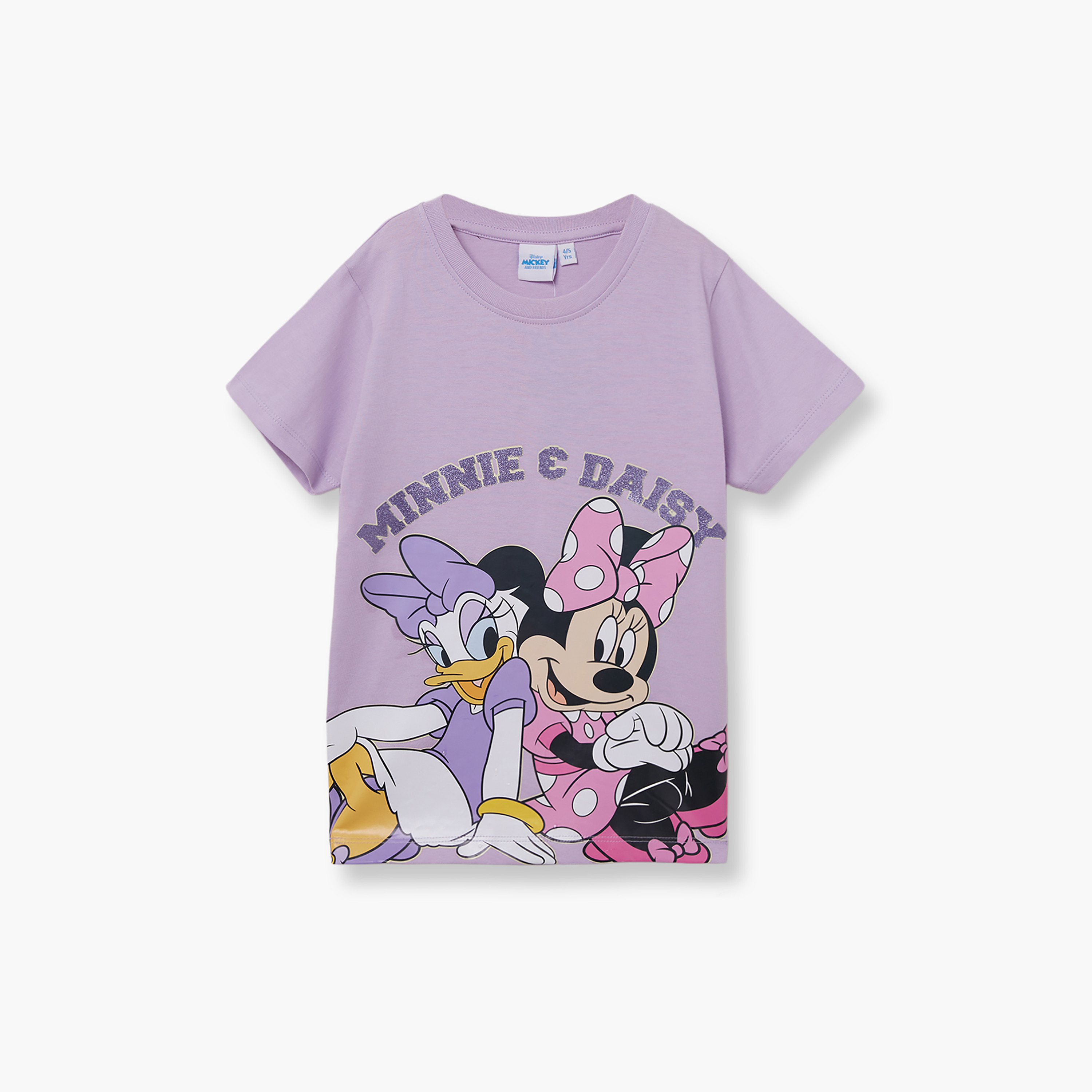 Minnie Mouse Printed Cotton T-Shirt & Shorts Set-girls-clothing-setsandcoords-image-3