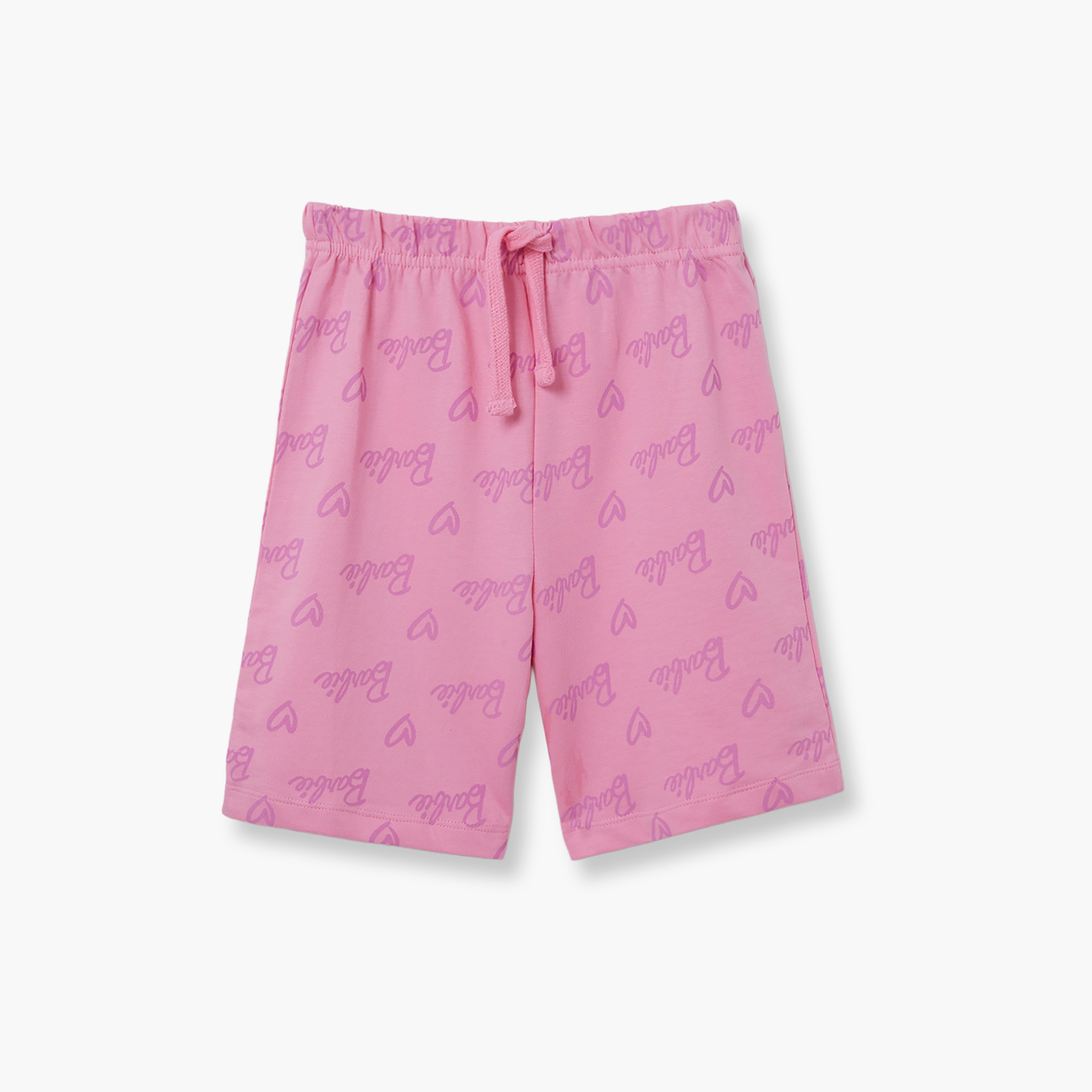 طقم تيشيرت وشورت قطني بطبعة باربي-girls-clothing-setsandcoords-image-4