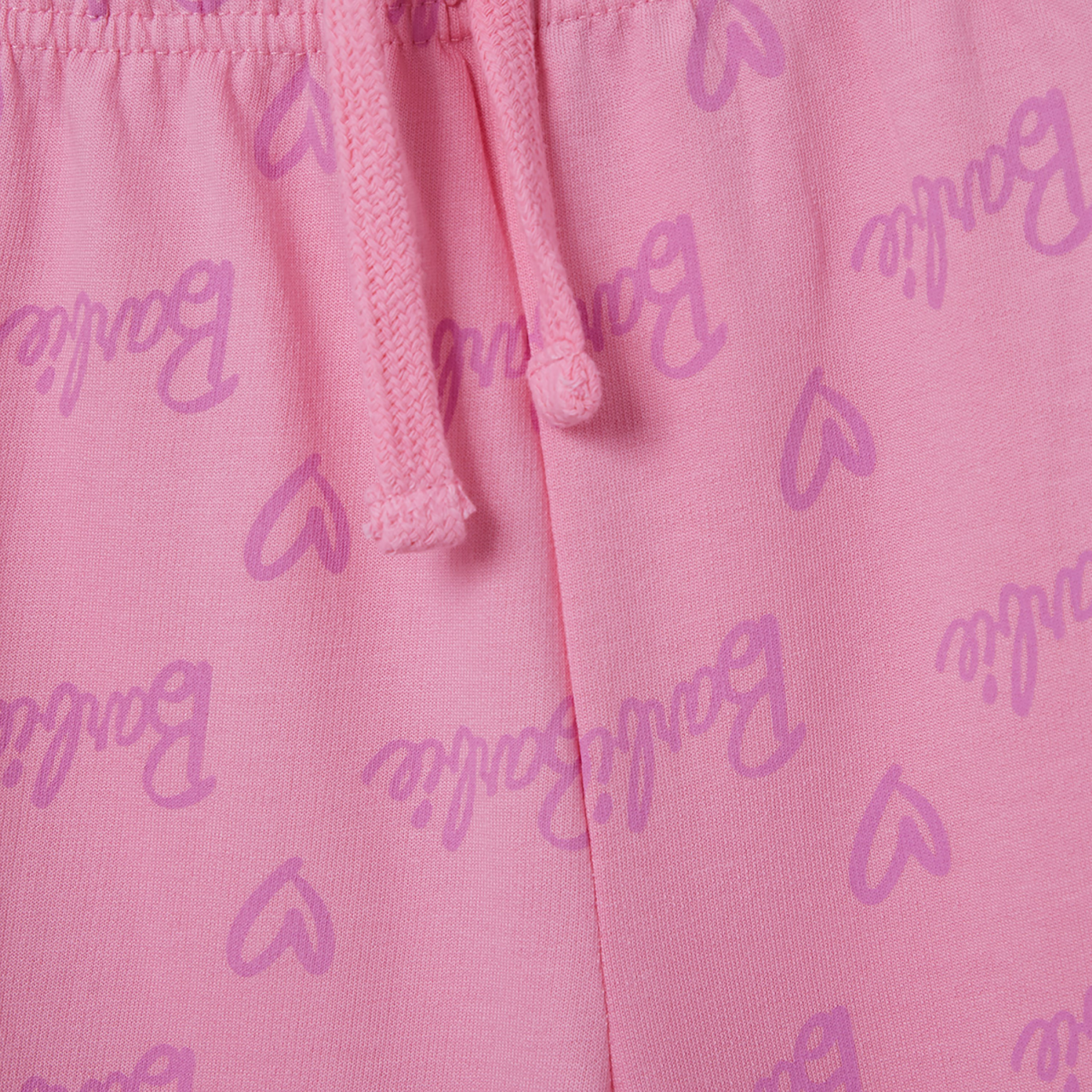 طقم تيشيرت وشورت قطني بطبعة باربي-girls-clothing-setsandcoords-image-1