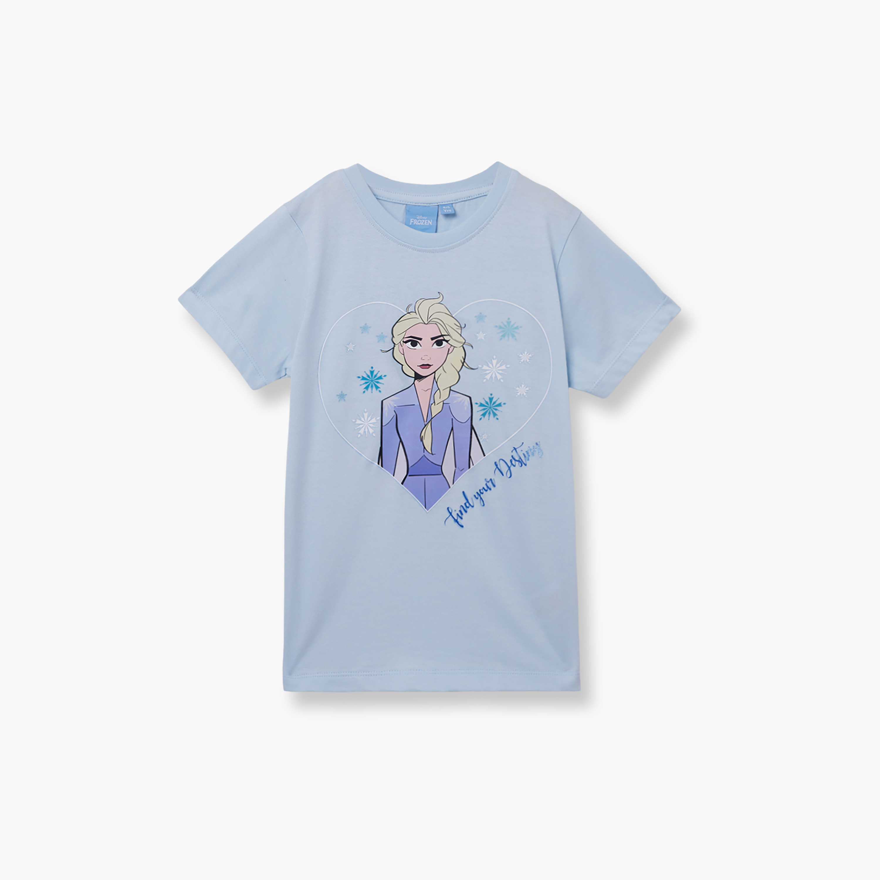 طقم تيشيرت وشورت قطني بطبعة فروزن-girls-clothing-setsandcoords-image-3