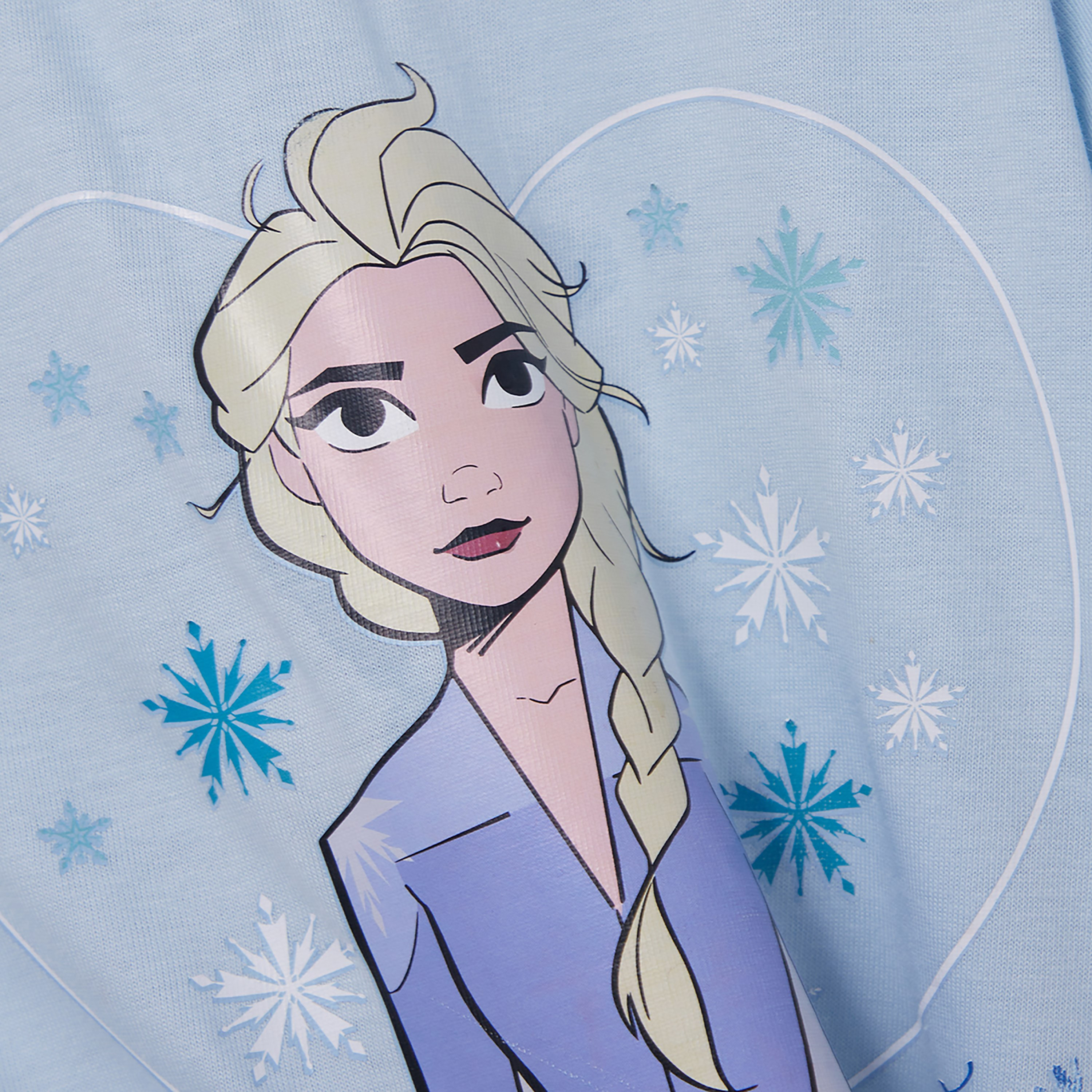 Frozen Printed Cotton T-Shirt & Shorts Set-girls-clothing-setsandcoords-image-6