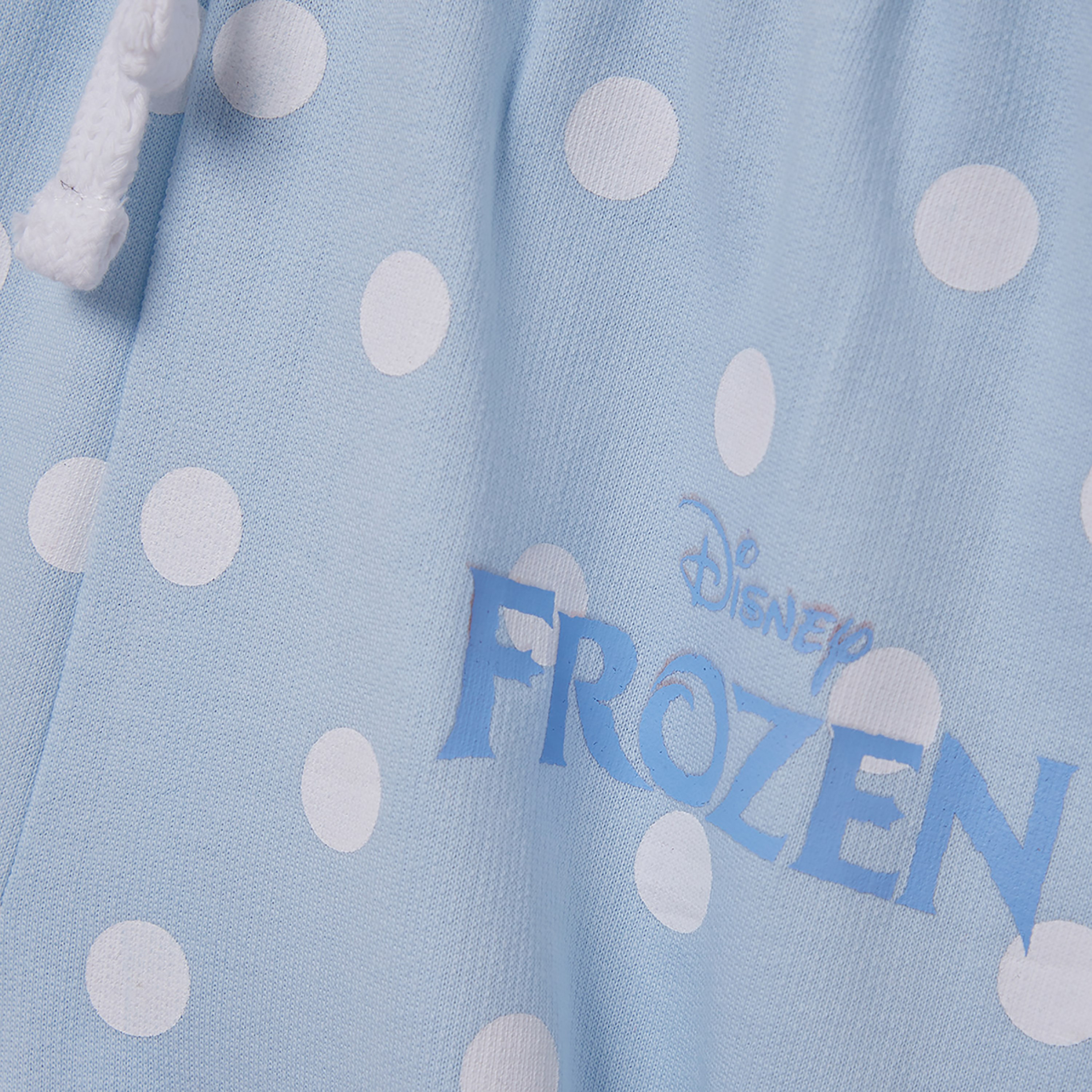 Frozen Printed Cotton T-Shirt & Shorts Set-girls-clothing-setsandcoords-image-7