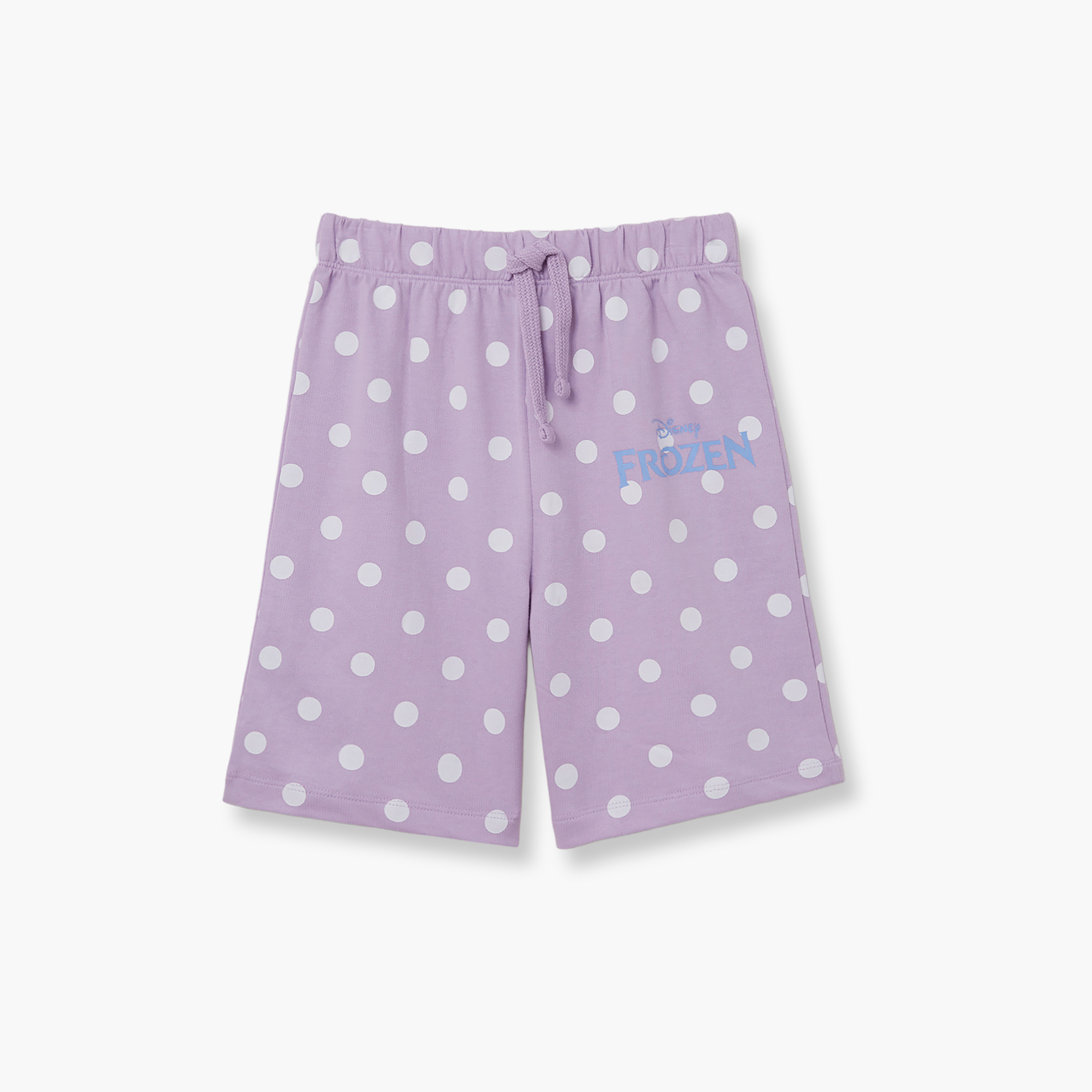 طقم تيشيرت وشورت قطني بطبعة فروزن-girls-clothing-setsandcoords-image-4