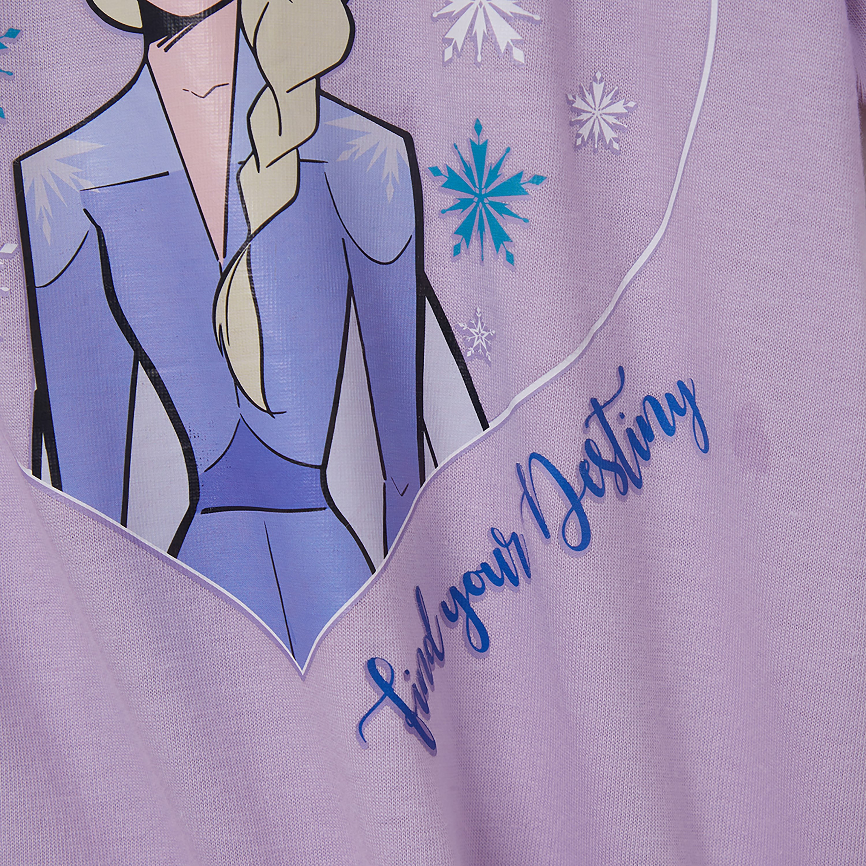 Frozen Printed Cotton T-Shirt & Shorts Set-girls-clothing-setsandcoords-image-5