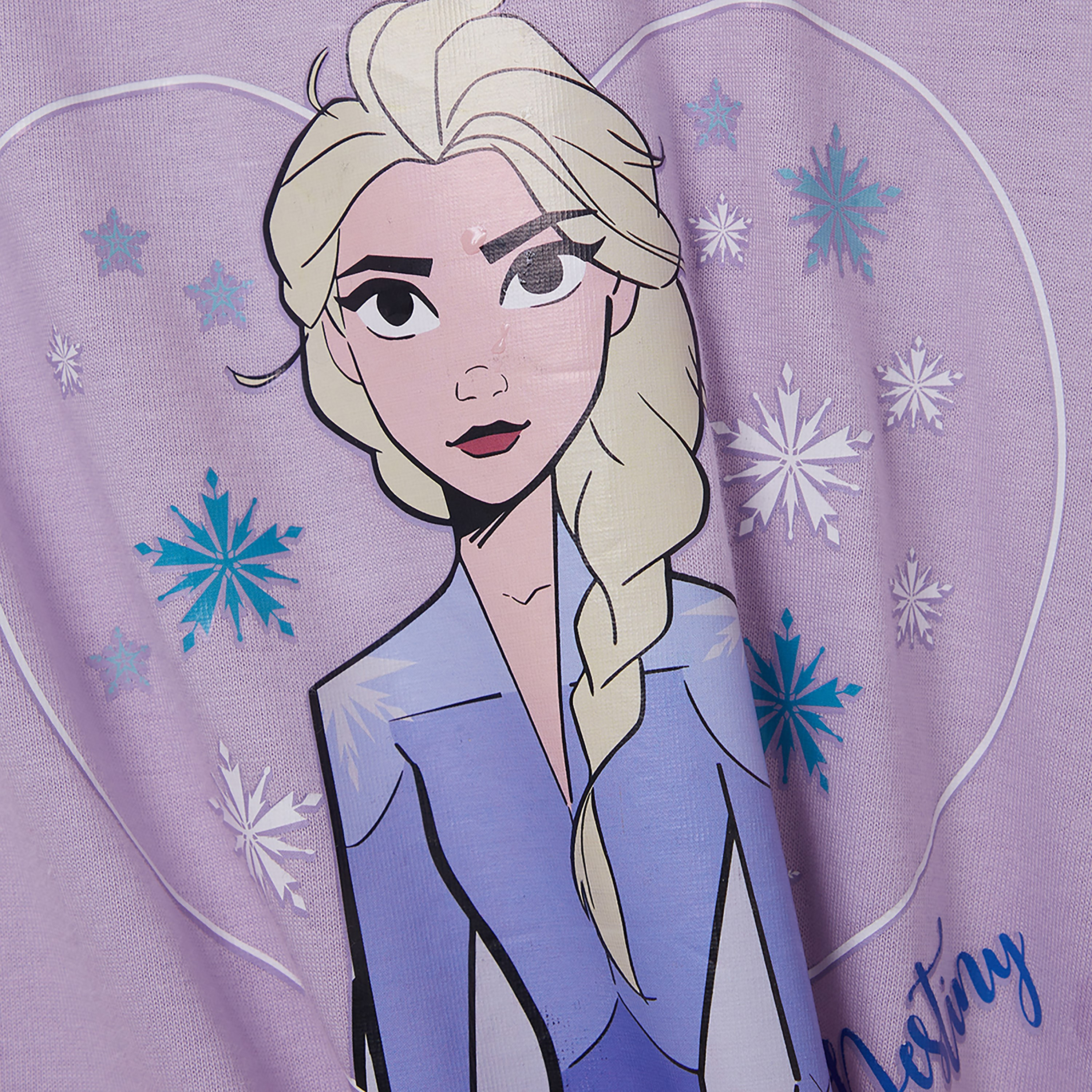 Frozen Printed Cotton T-Shirt & Shorts Set-girls-clothing-setsandcoords-image-6