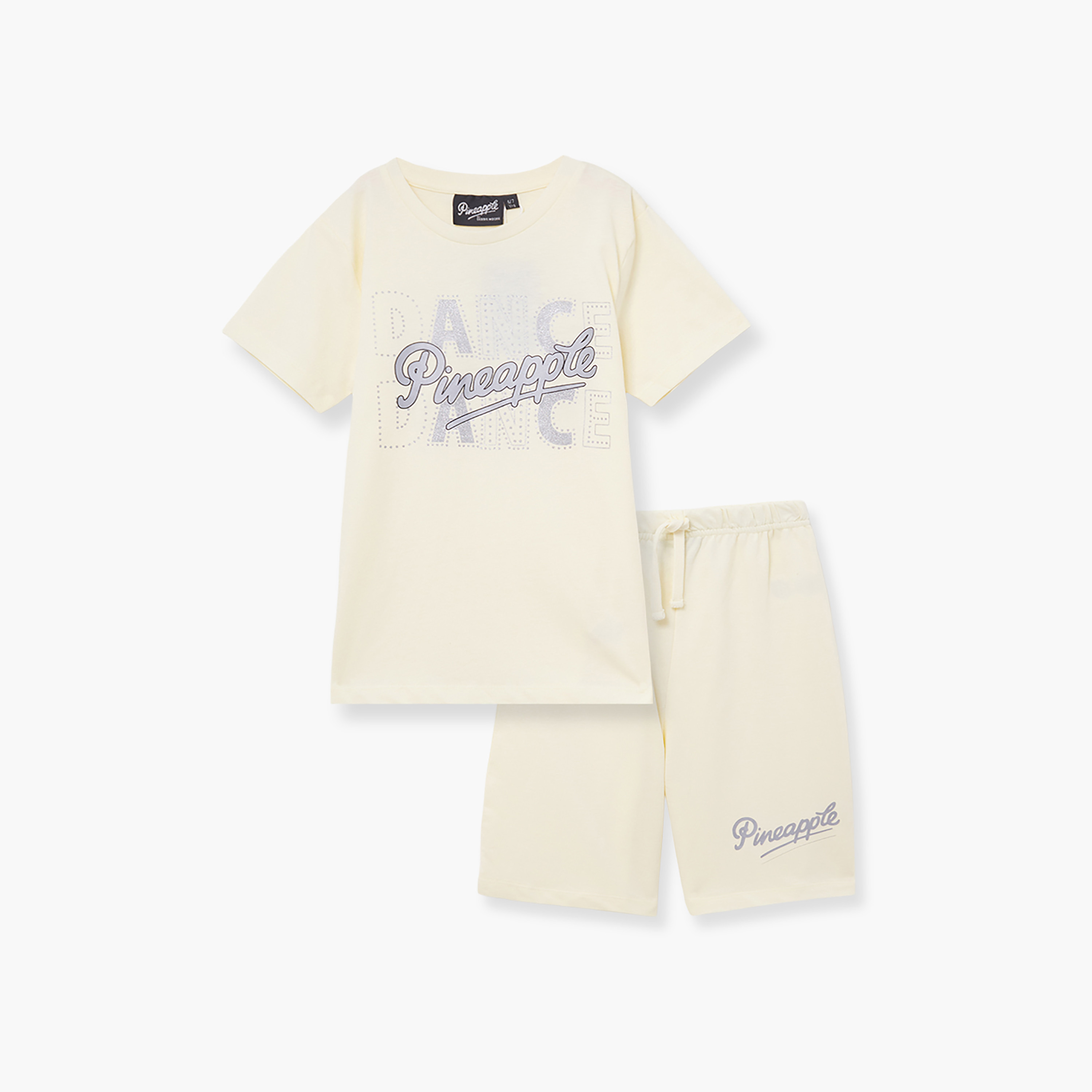Pineapple Dance Printed Cotton T-Shirt & Shorts Set-girls-clothing-setsandcoords-image-2