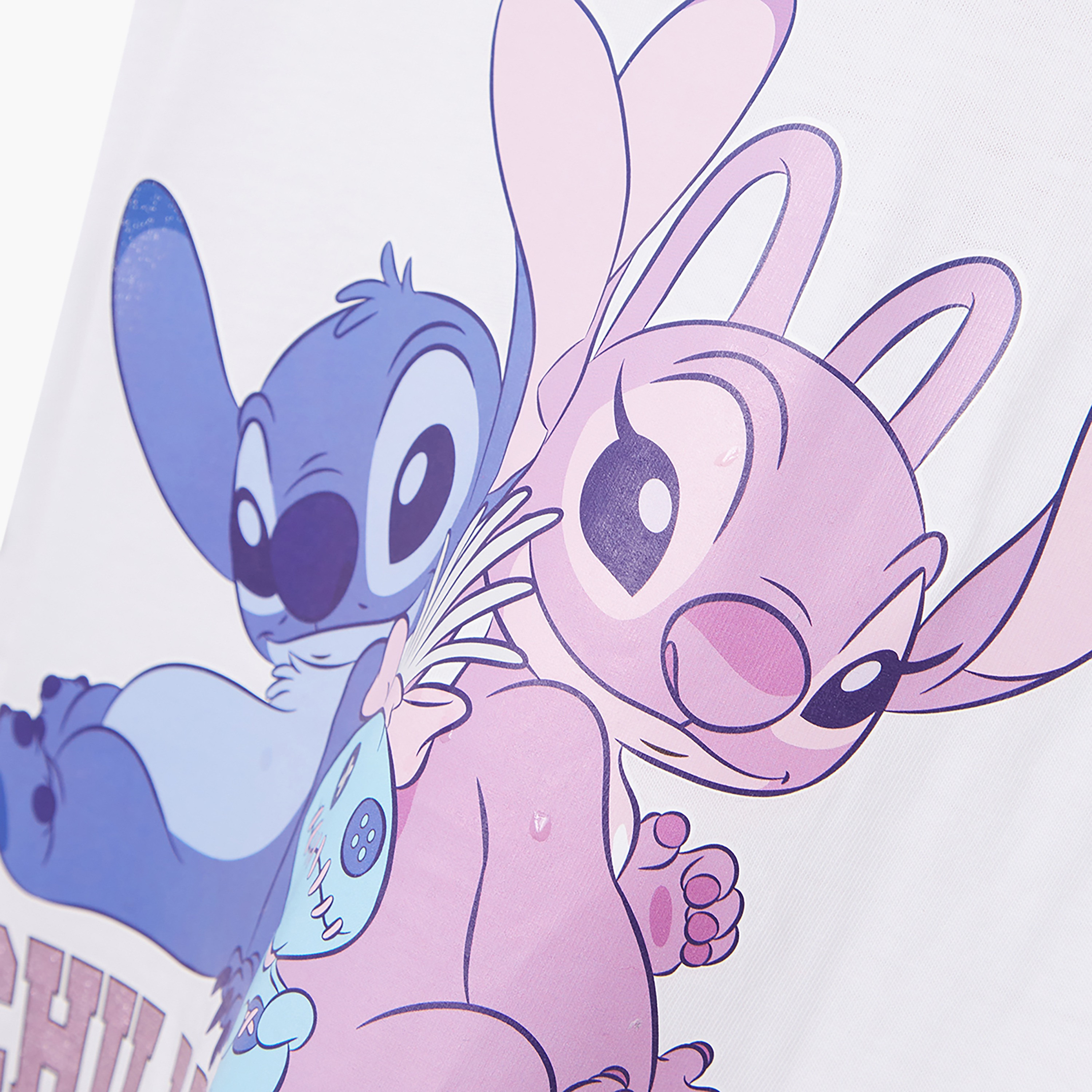 Lilo & Stitch Printed Cotton T-Shirt & Shorts Set-girls-clothing-setsandcoords-image-6