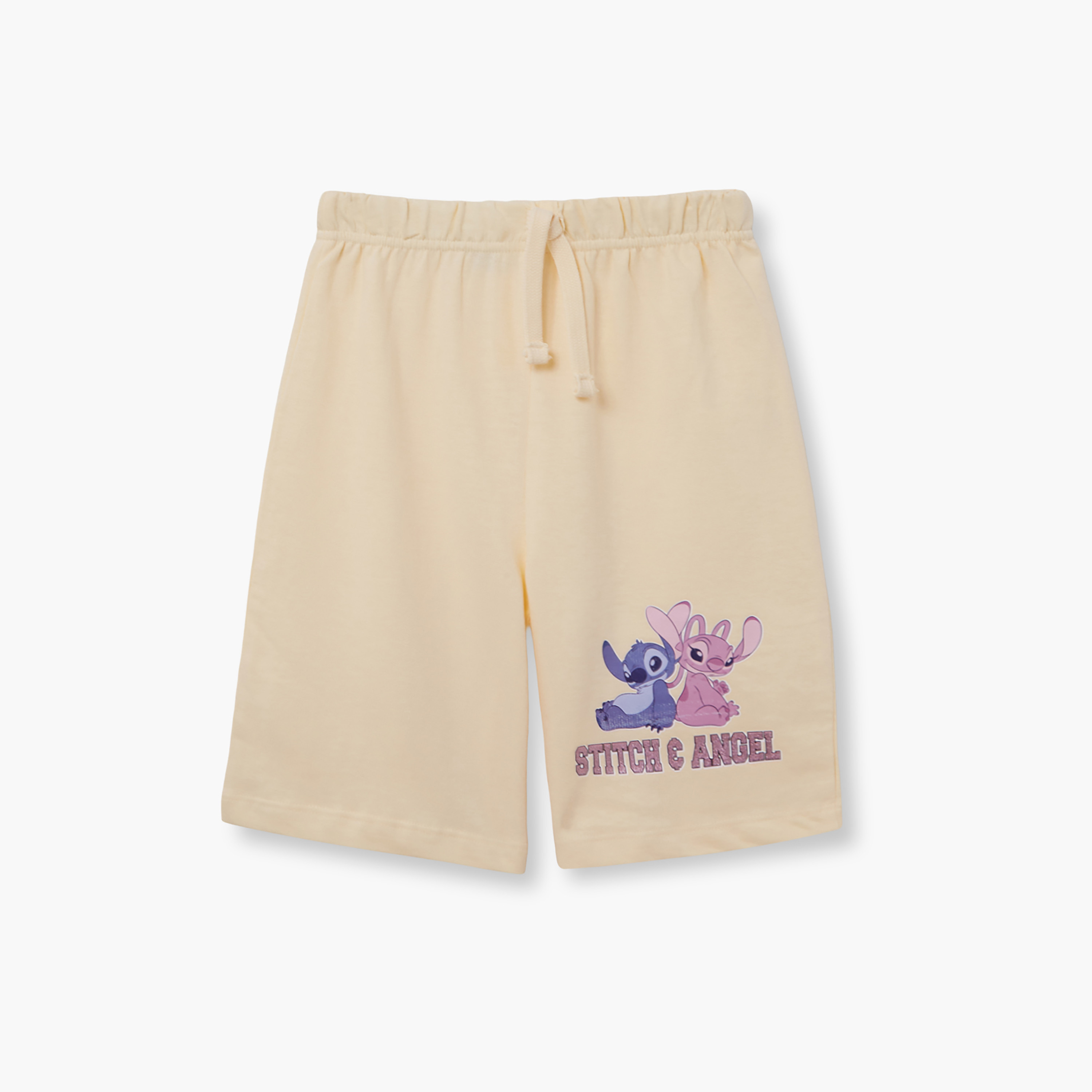 طقم تيشيرت وشورت قطني بطبعة ليلو آند ستيتش-girls-clothing-setsandcoords-image-4