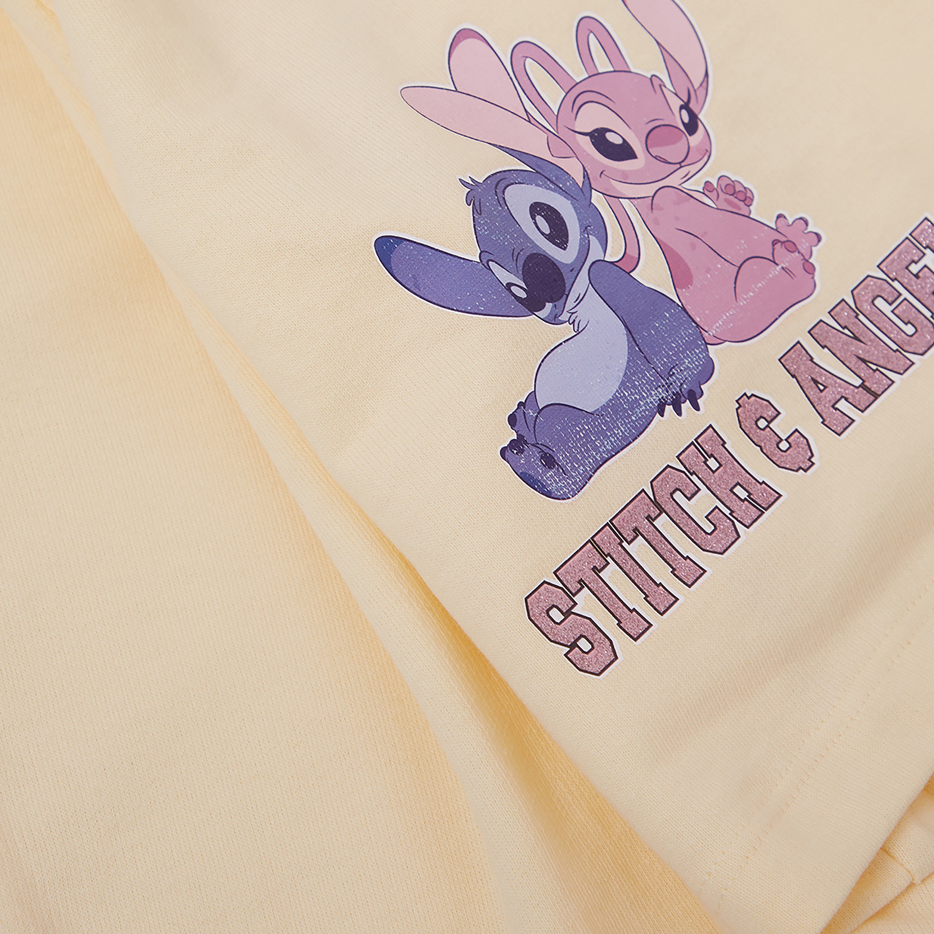 Lilo & Stitch Printed Cotton T-Shirt & Shorts Set-girls-clothing-setsandcoords-image-7