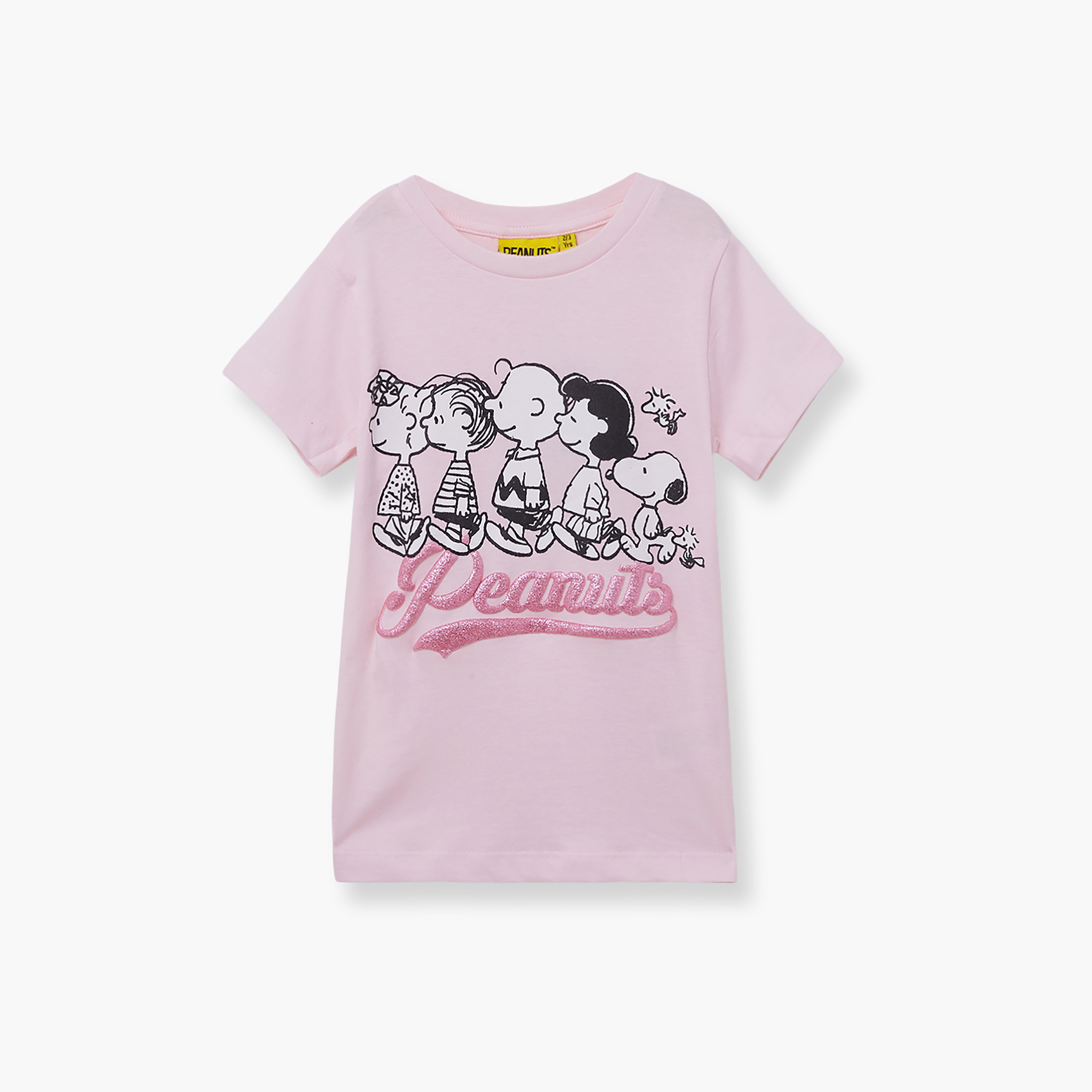 طقم تيشيرت وشورت قطني بطبعة بيناتس-girls-clothing-setsandcoords-image-5