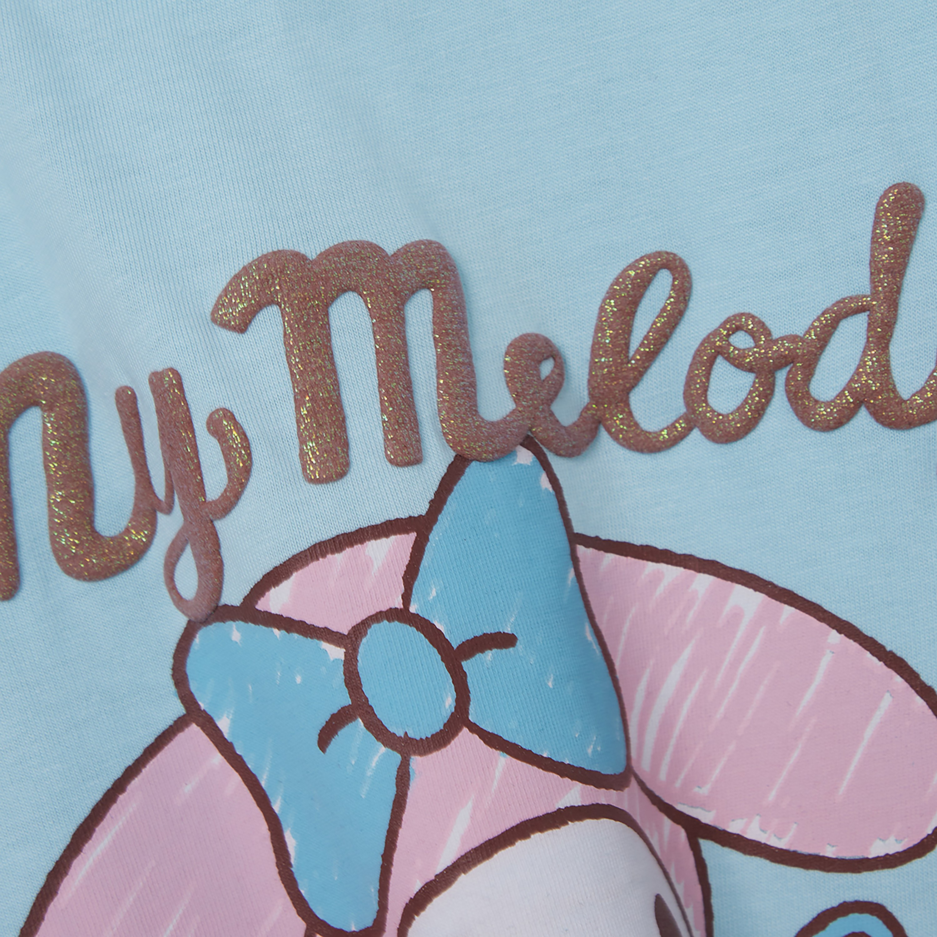 My Melody Printed Cotton T-Shirt & Shorts Set-girls-clothing-setsandcoords-image-5