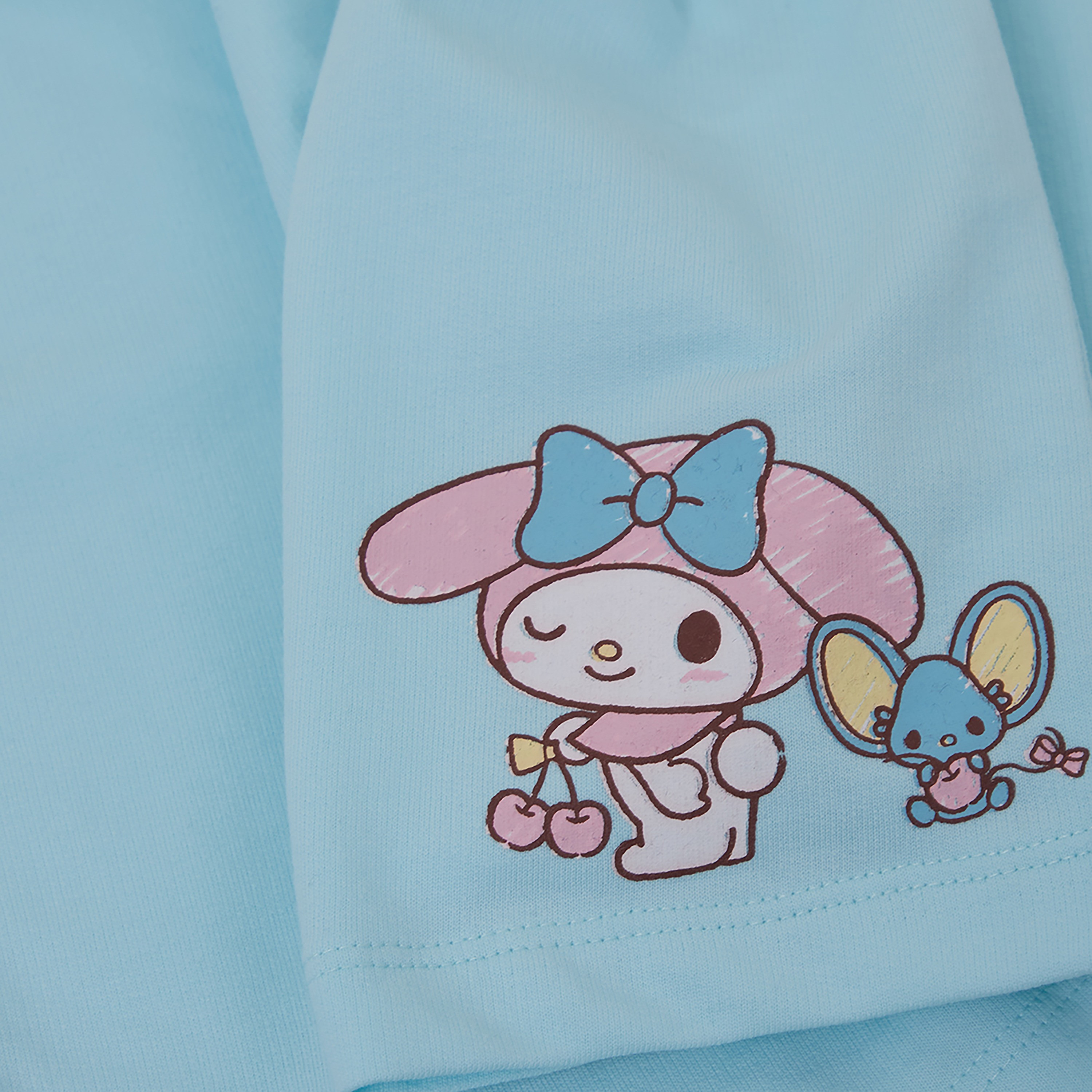My Melody Printed Cotton T-Shirt & Shorts Set-girls-clothing-setsandcoords-image-7