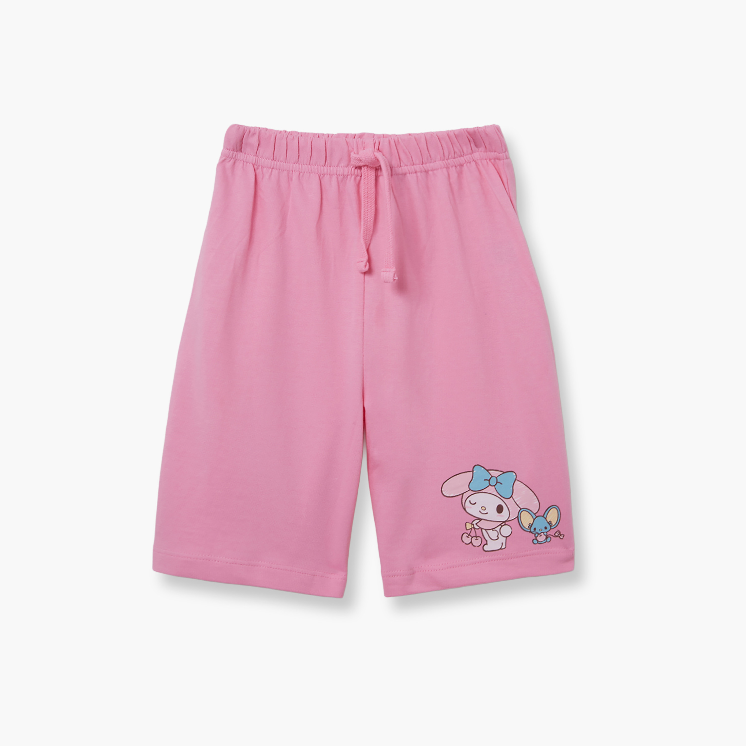 طقم تيشيرت وشورت قطني بطبعة ماي ميلودي-girls-clothing-setsandcoords-image-4