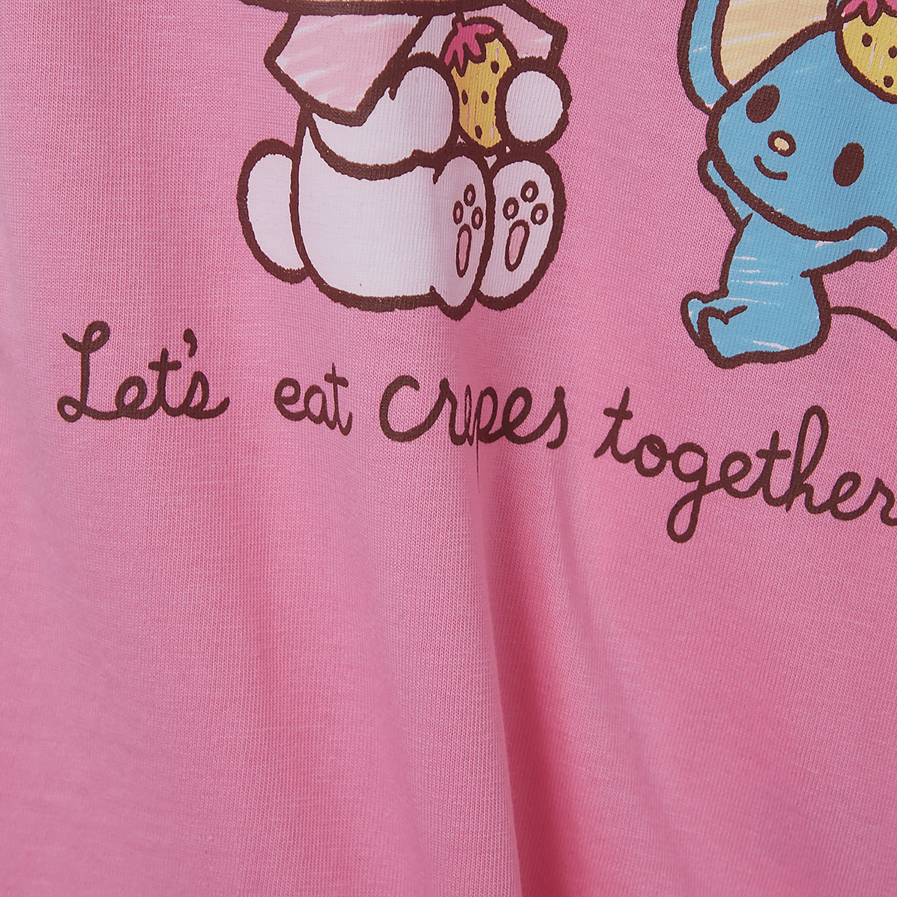 My Melody Printed Cotton T-Shirt & Shorts Set-girls-clothing-setsandcoords-image-5