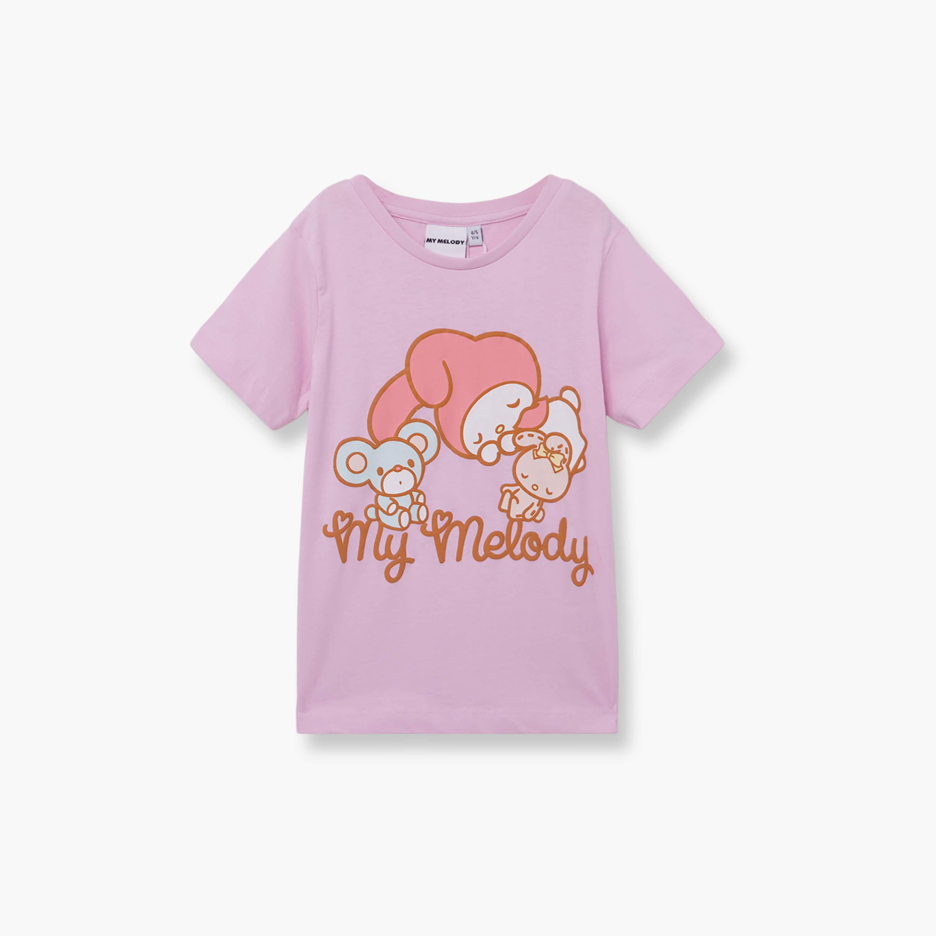 My Melody Printed Cotton T-Shirt & Shorts Set-girls-clothing-setsandcoords-image-3