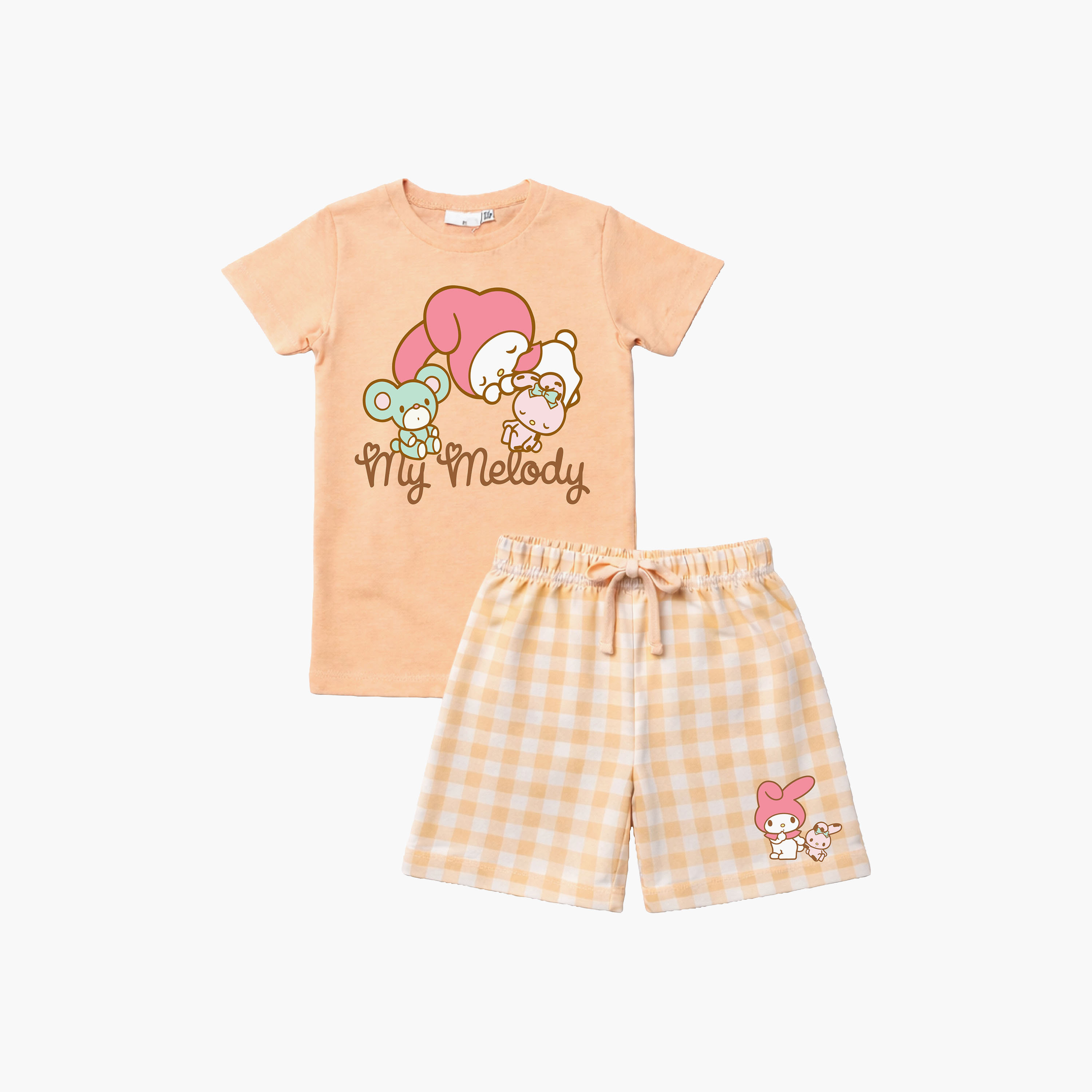 My Melody Printed Cotton T-Shirt & Shorts Set-girls-clothing-setsandcoords-image-2