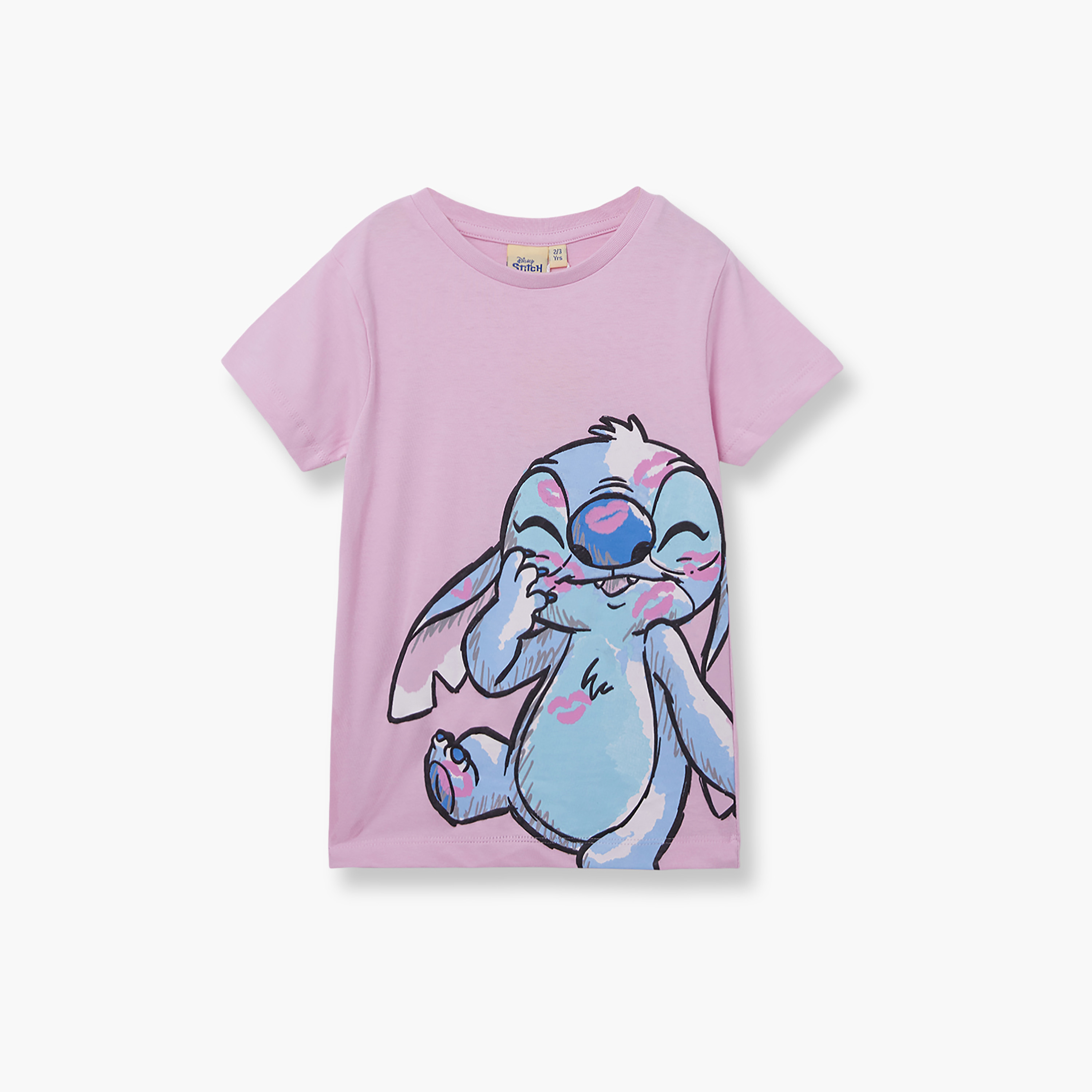 Lilo & Stitch Printed Cotton T-Shirt & Shorts Set-girls-clothing-setsandcoords-image-3